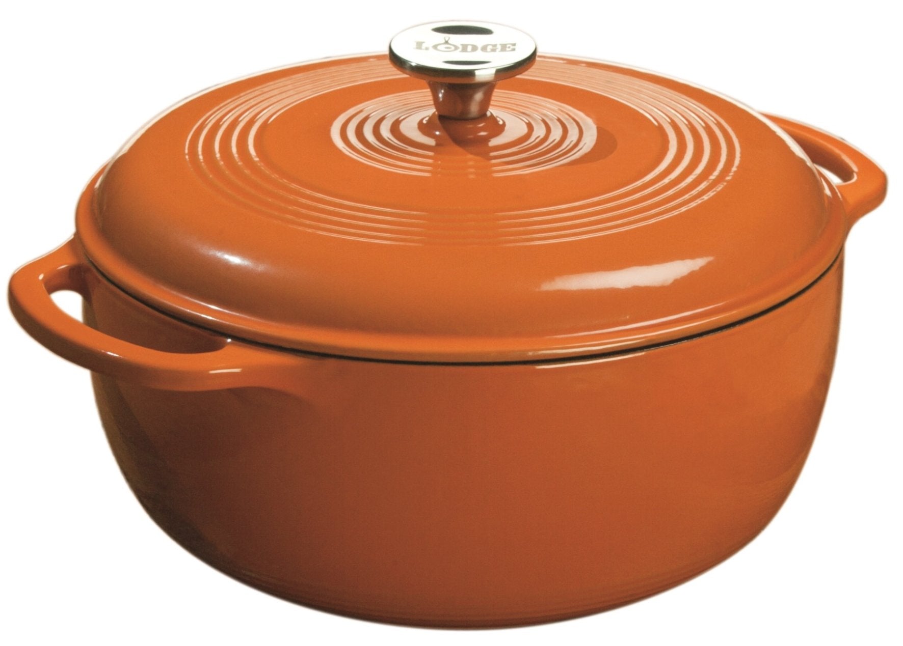 Lodge 6 Quart Enameled Cast Iron Dutch Oven With Lid - Dual Handles - Oven Safe Up To 500 F Or On Stovetop - Use To Marinate, Co