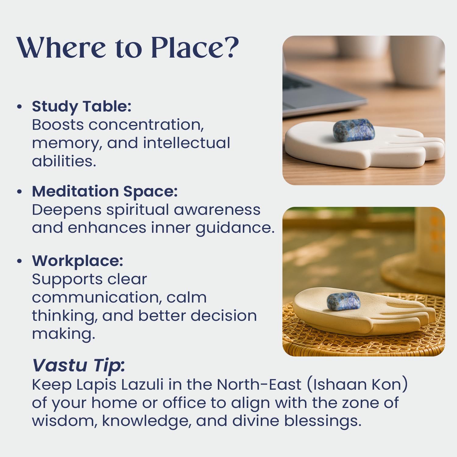 Astrotalk Lapis Lazuli Tumble | Enhances Intuition, Wisdom & Mental Clarity | Awakens Third Eye Chakra for Self-Expression, Peace & Focus | Office Table & Living Room Decor | Gift for Man & Woman