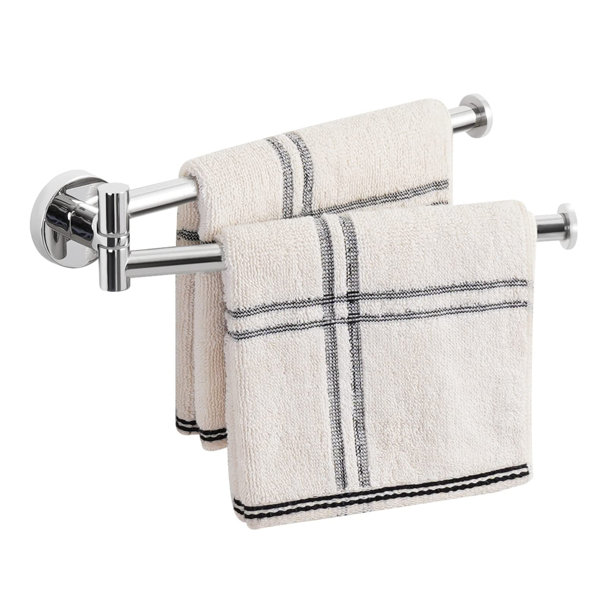 Kes Swivel Towel Bar For Bathroom 9-Inch Kitchen Swing Out Double Towel Bar 2-Arm Kitchen Wall Mounted Sus 304 Stainless Steel P