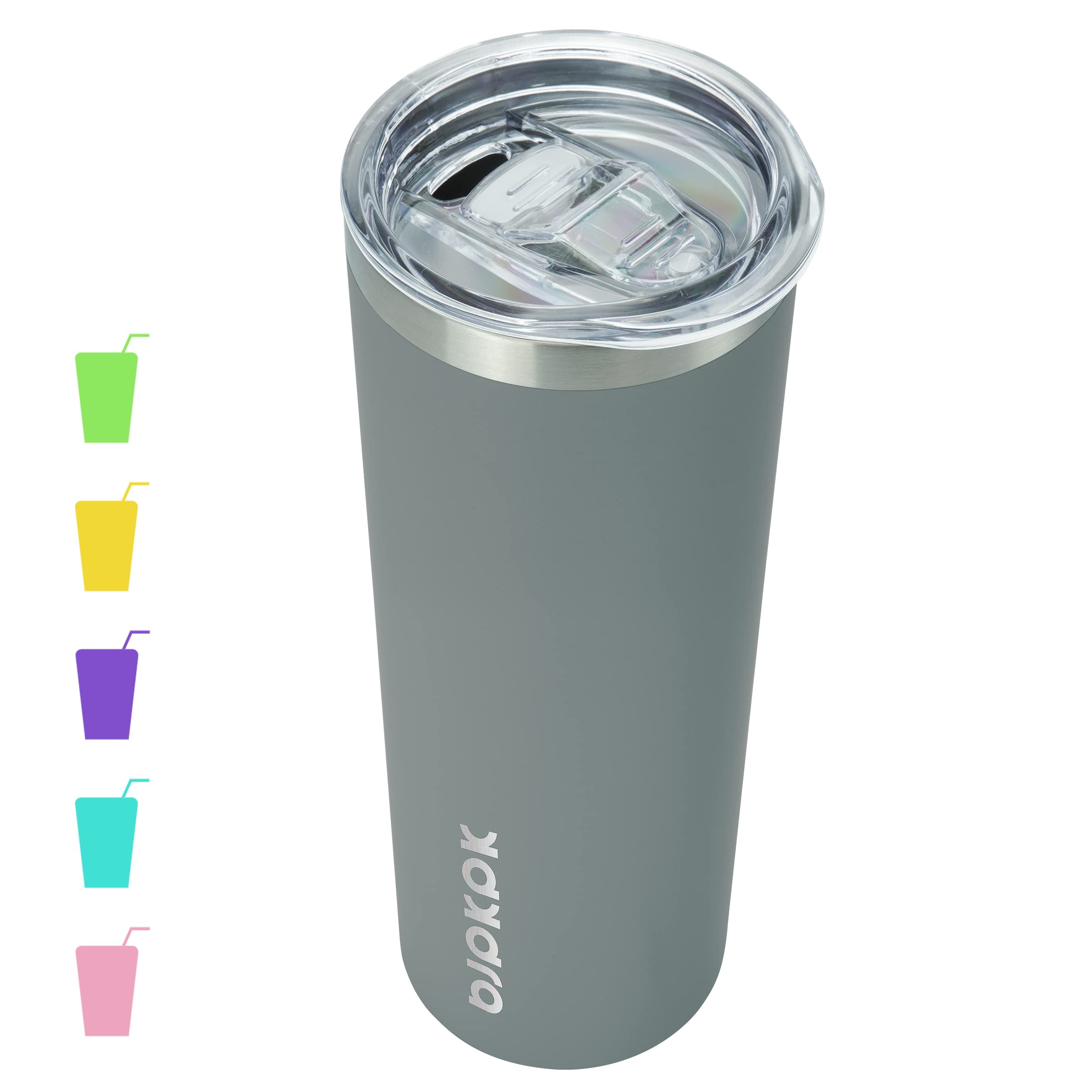 BJPKPK Skinny Tumbler with Lid 20 oz Stainless Steel Slim Vacuum Insulated Tumblers Cup,Gray