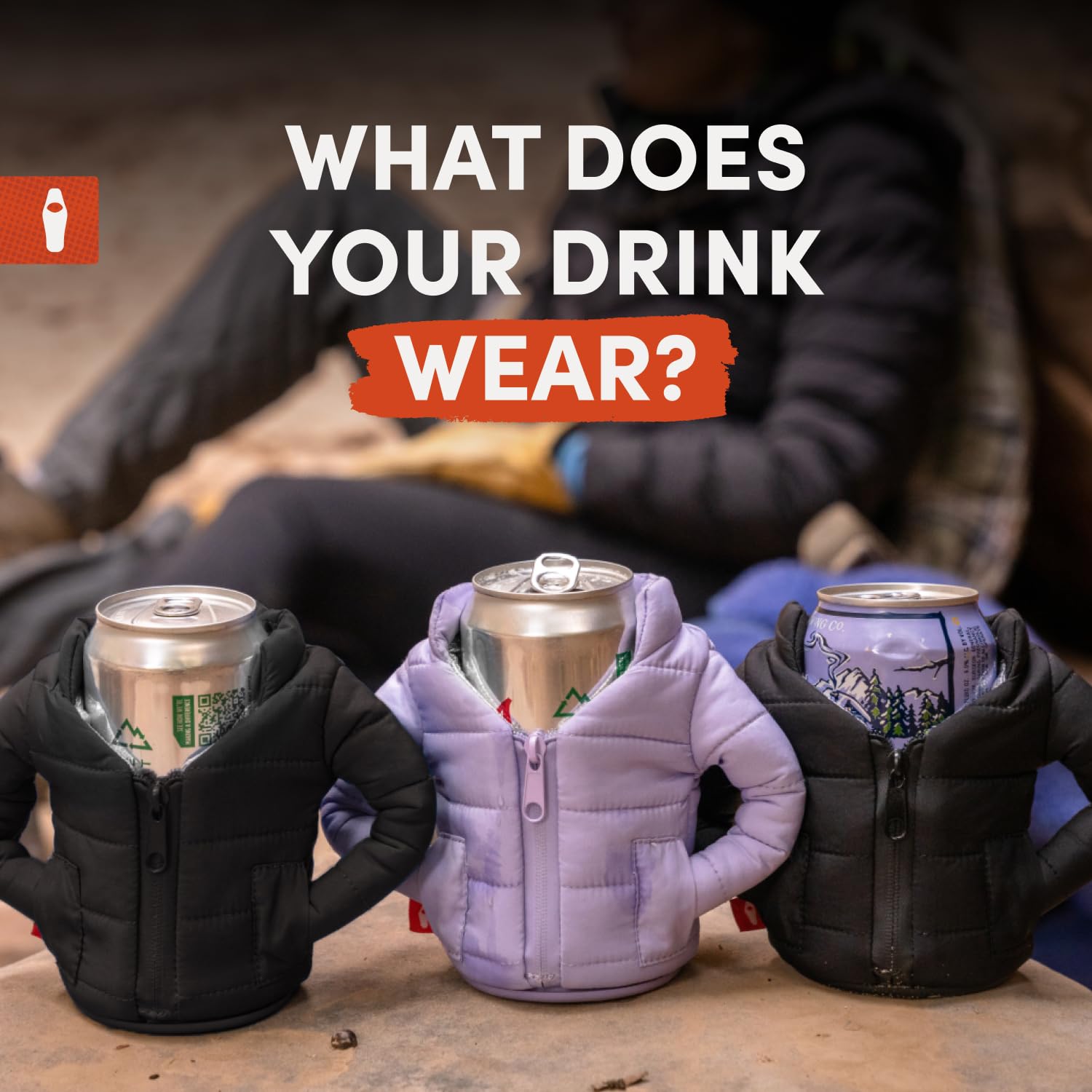Puffin - The Puffy Beverage Jacket, Insulated Can Cooler, Black