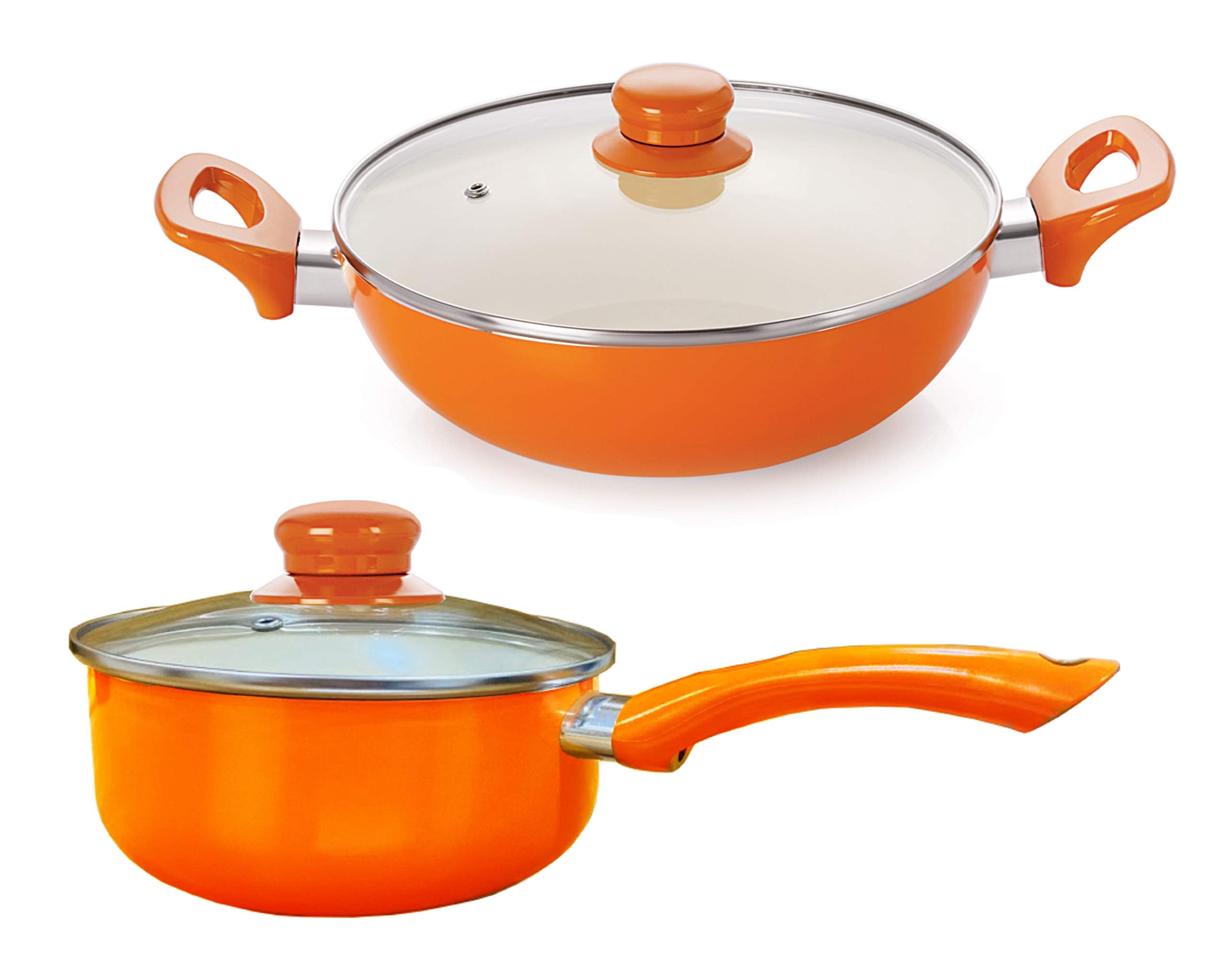 Nirlon Ceramic Induction Base Nonstick Aluminium Cookware 2Pieces Set