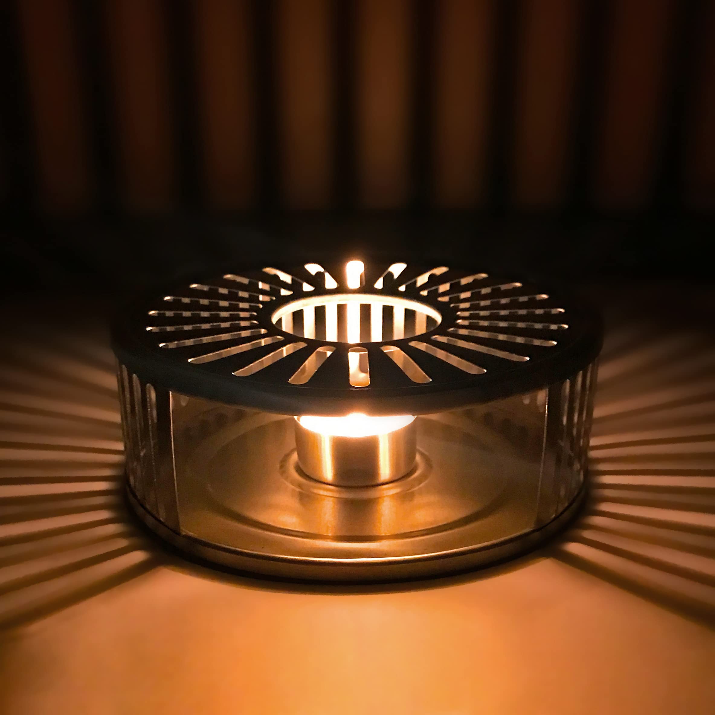 Creano White Design Stainless Steel Teapot Warmer with Tea Light Holder - Stable Rattles Not - Rechaud Suitable for All Teapots