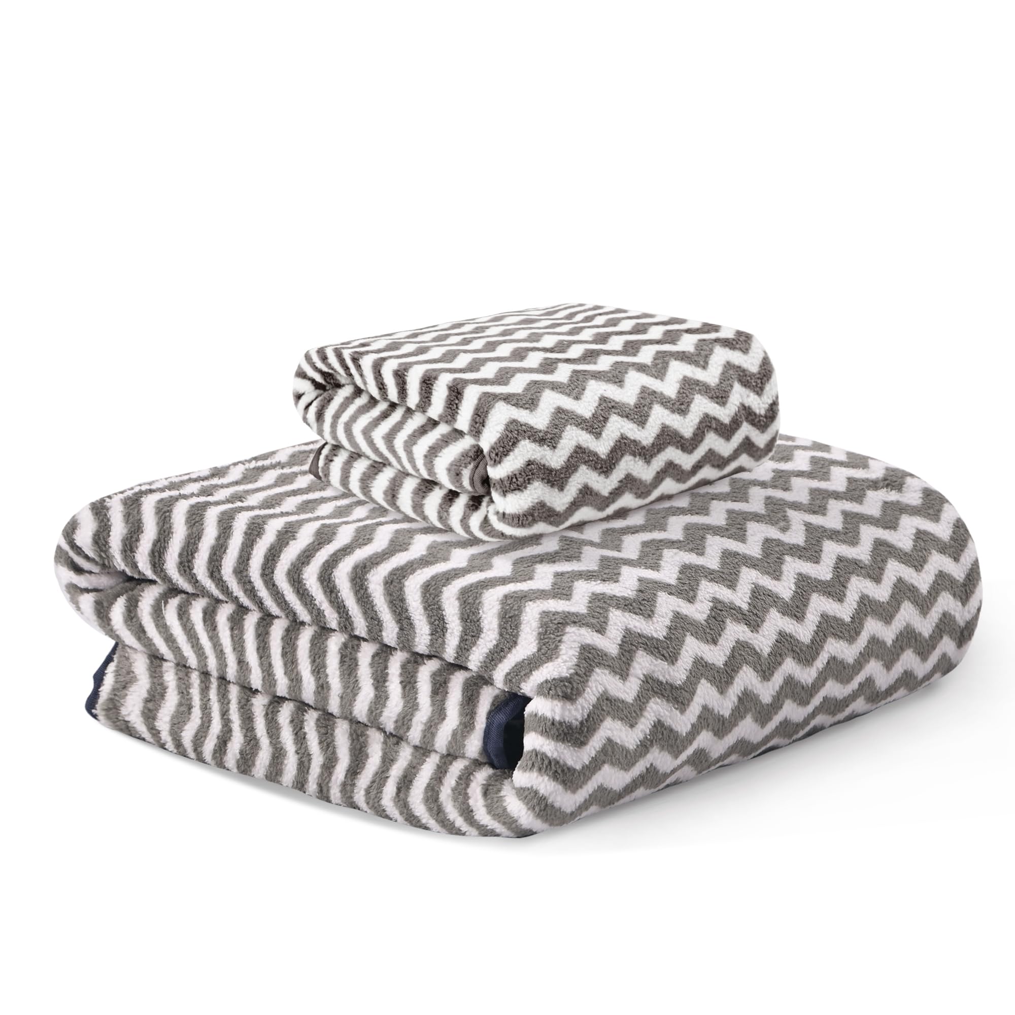 Kuber Industries Combo Of 2 Microfiber Towel For Bath 30X60 Inch And 19X38 Inch Soft Face Towels Set | 280 Gsm Quick Absorbent H