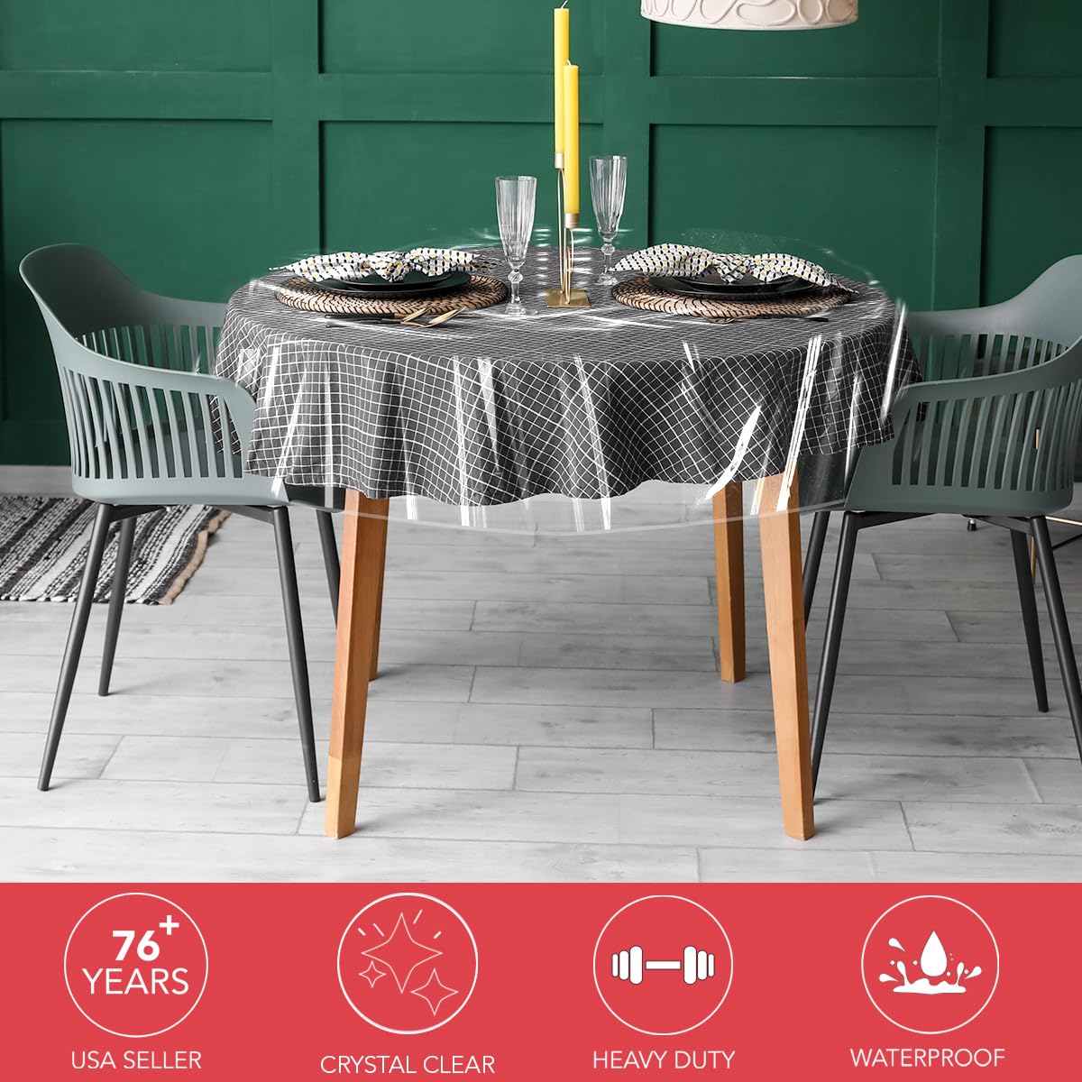 Heavy Duty Deluxe Clear Vinyl Tablecloth Protector (60 Round)