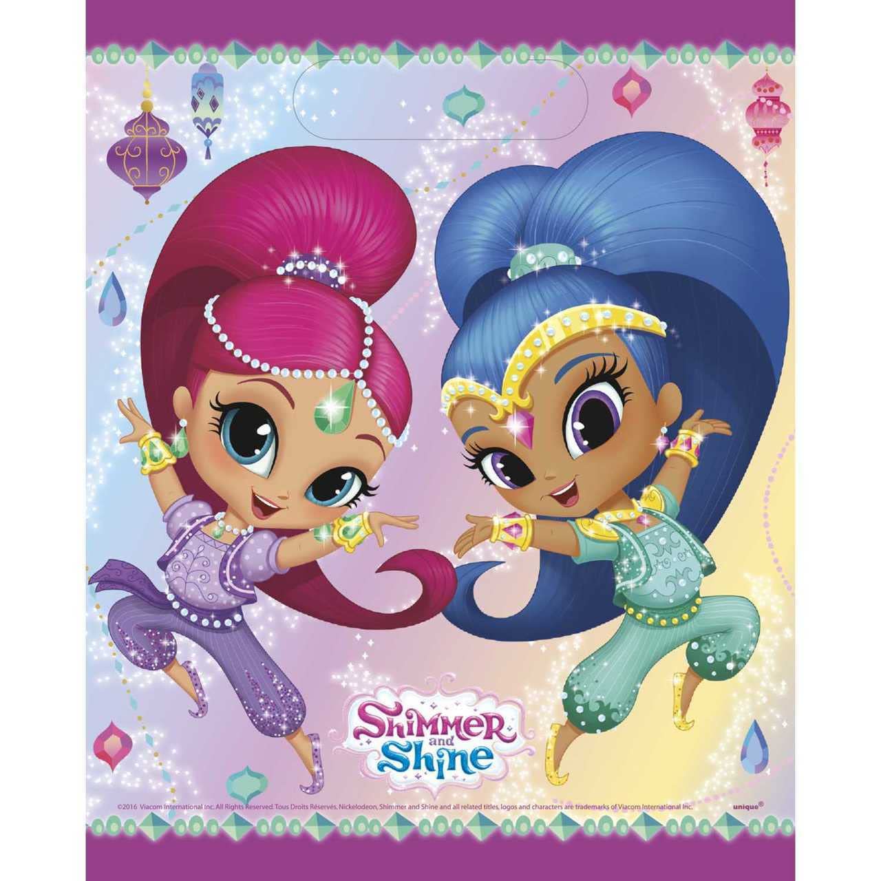 Shimmer And Shine Party Loot Bags - 9'' X 7.5'', 8 Pcs