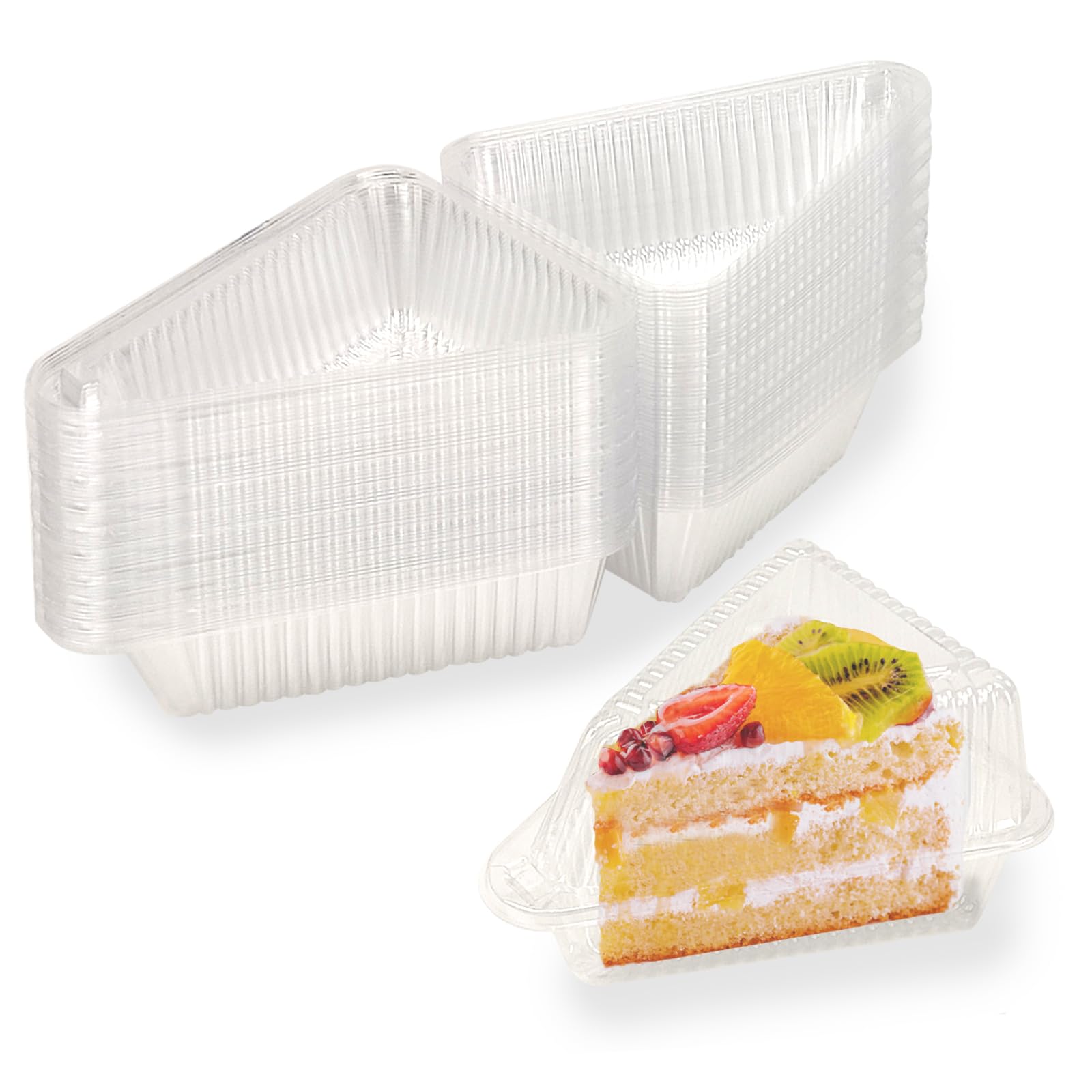 50Pcs Cake Slice Containers,Pie Slice Boxes for 68 Diameter Cake Slices