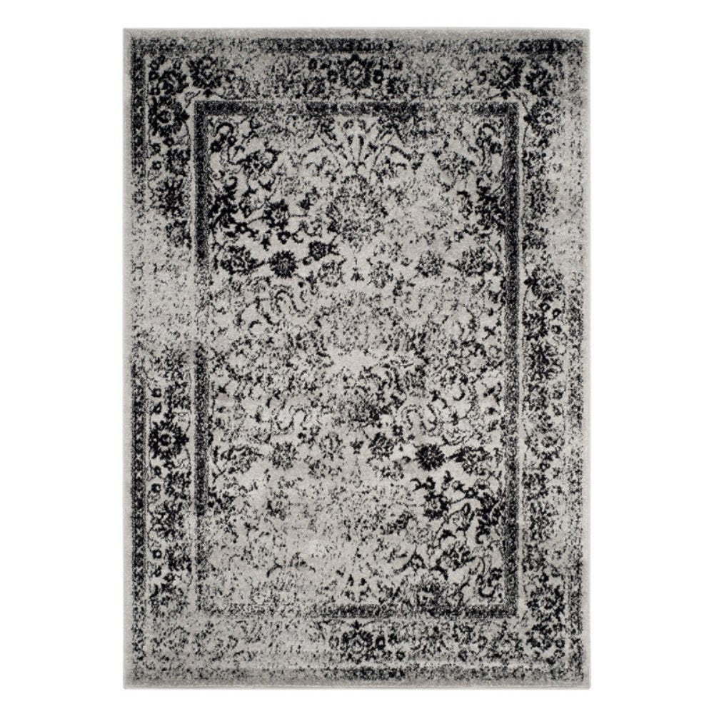 SAFAVIEH Adirondack Collection Area Rug - 10 Square, Grey & Black, Oriental Distressed Design, Non-Shedding & Easy Care, Ideal 