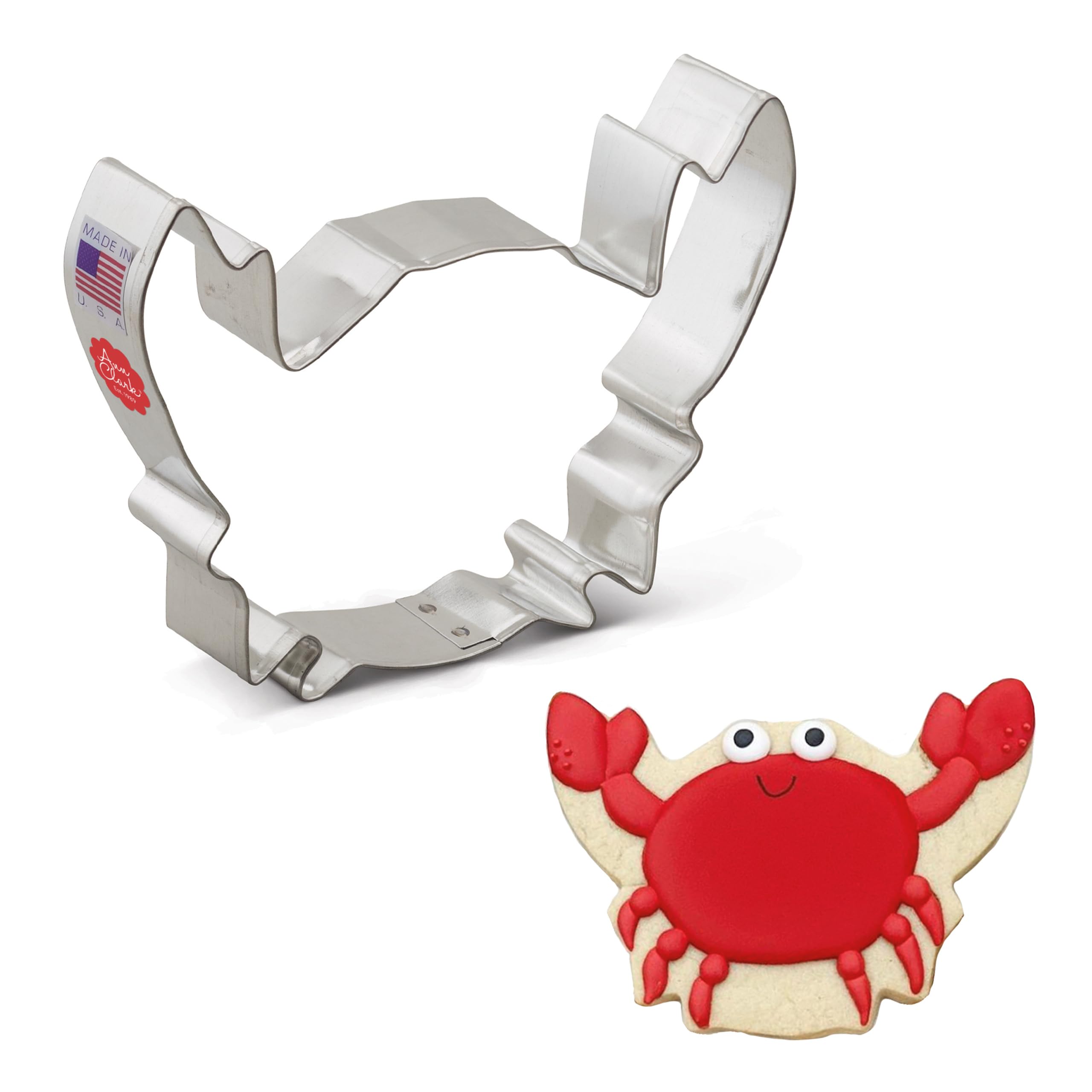 Crab Cookie Cutter 5.5'' Made In Usa By Ann Clark