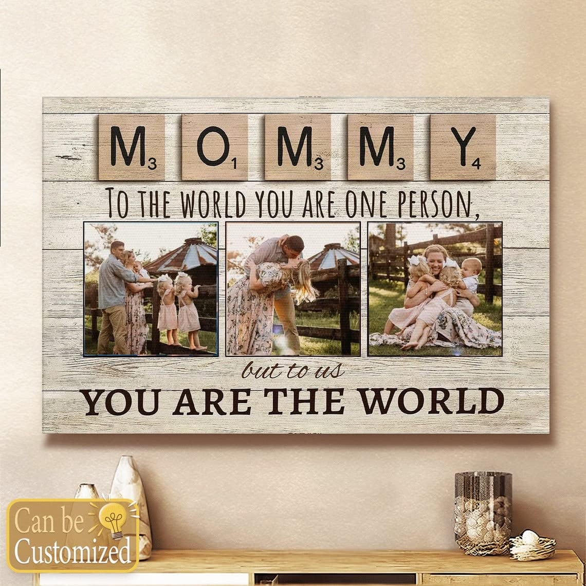 Viragil Personalized Mom Gift - Mommy To The World You Are One Person Canvas, Happy Mothers Day Gift From Son, Canvas Mothers Da