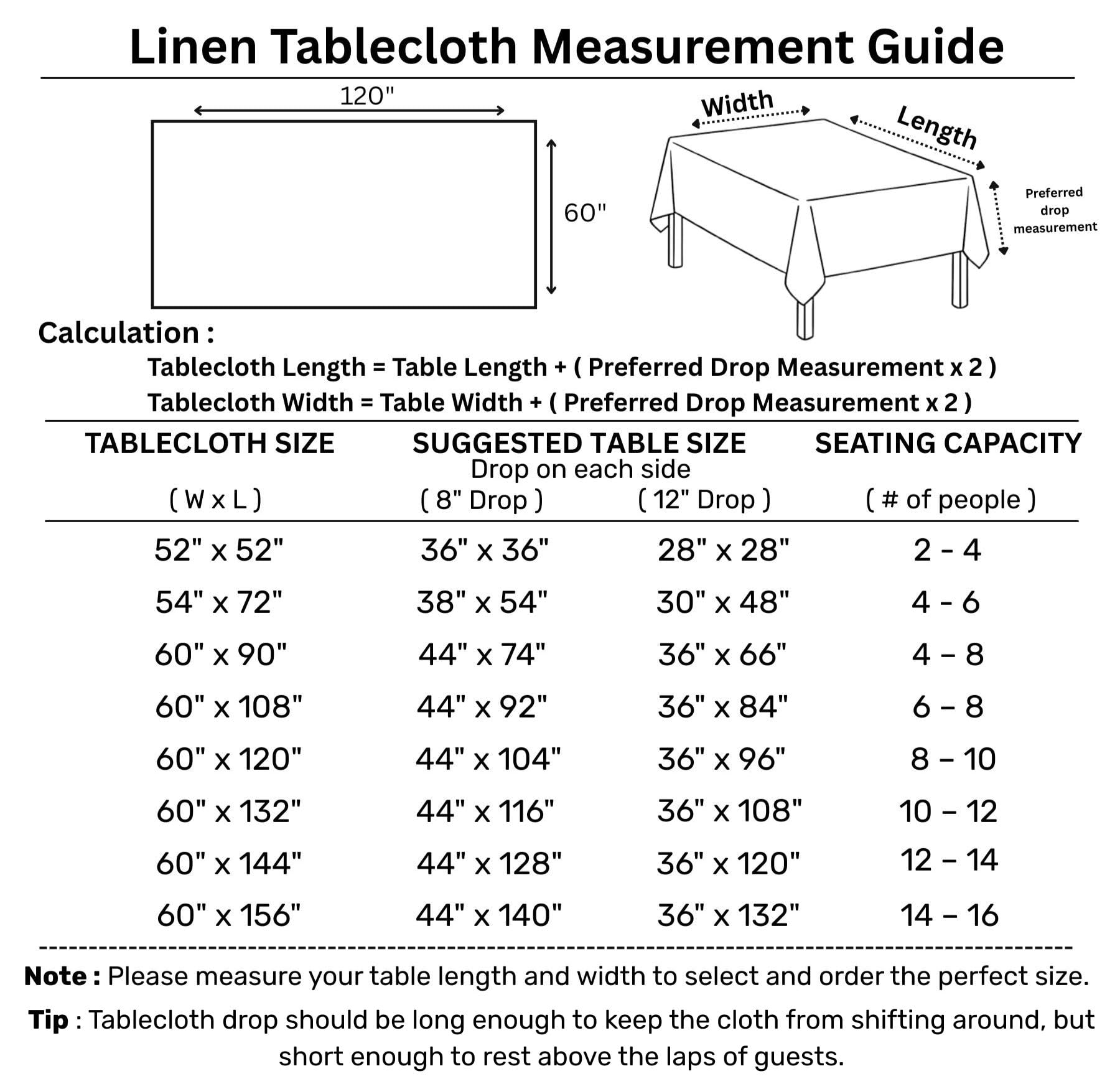 Solino Home White Linen Tablecloth 60 x 120 Inch - 100% Pure Linen Table Cloth for Rectangle Tables - Fete, Machine Washable Tab