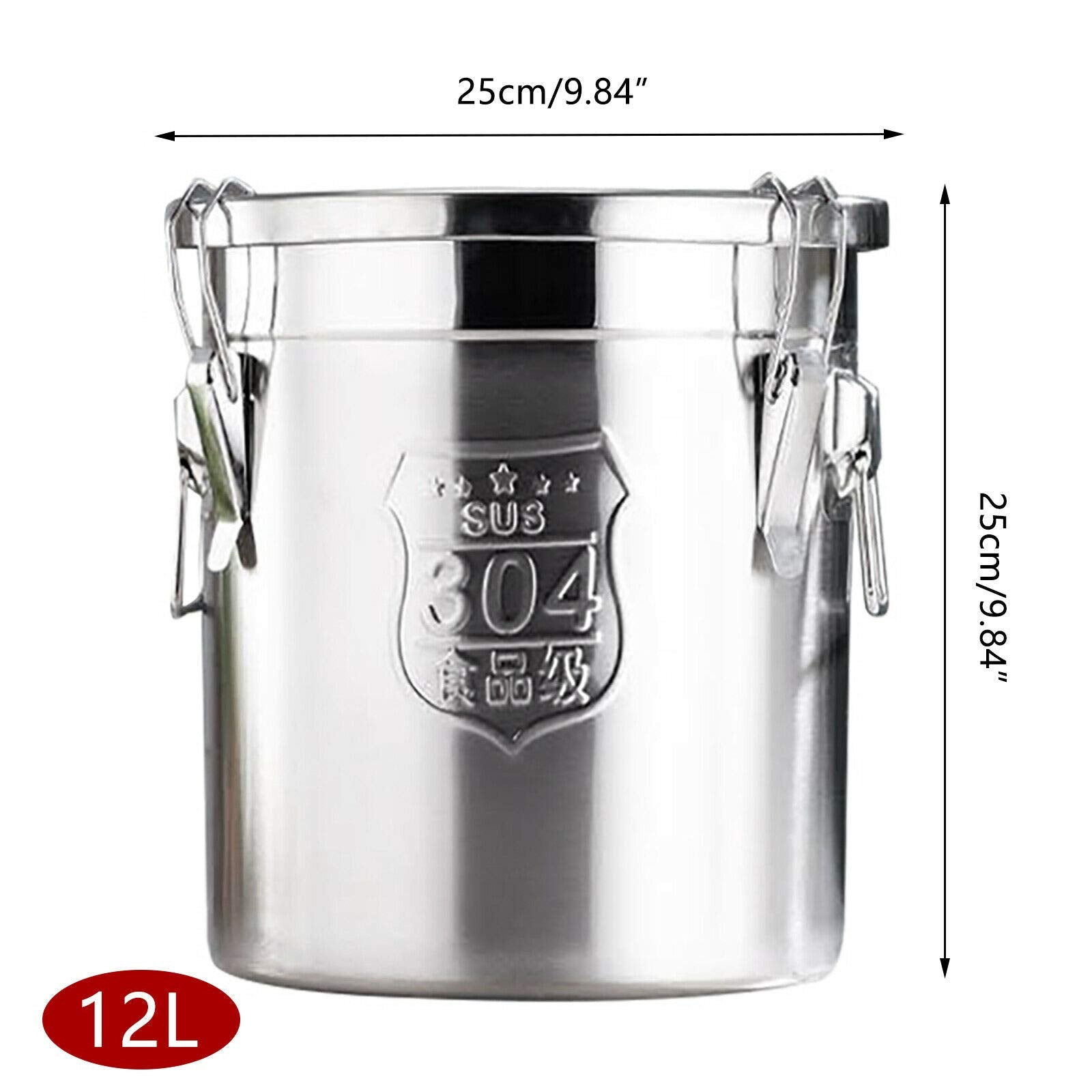Stainless Steel Airtight Canister For Kitchen, Rice Cereal Grain Canisters Container For Household Kitchen Food Bean Flour Oil S