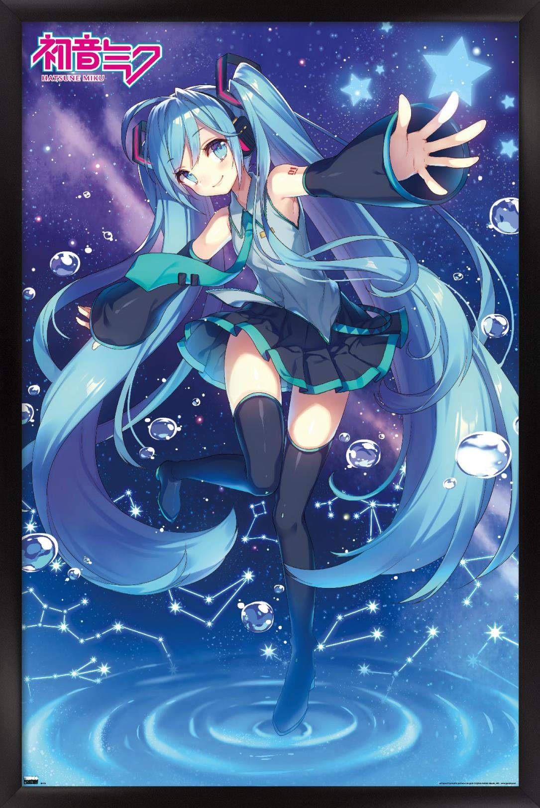 Trends International Hatsune Miku - Stars Wall Poster, 14.72'' X 22.37'', Black Framed Version