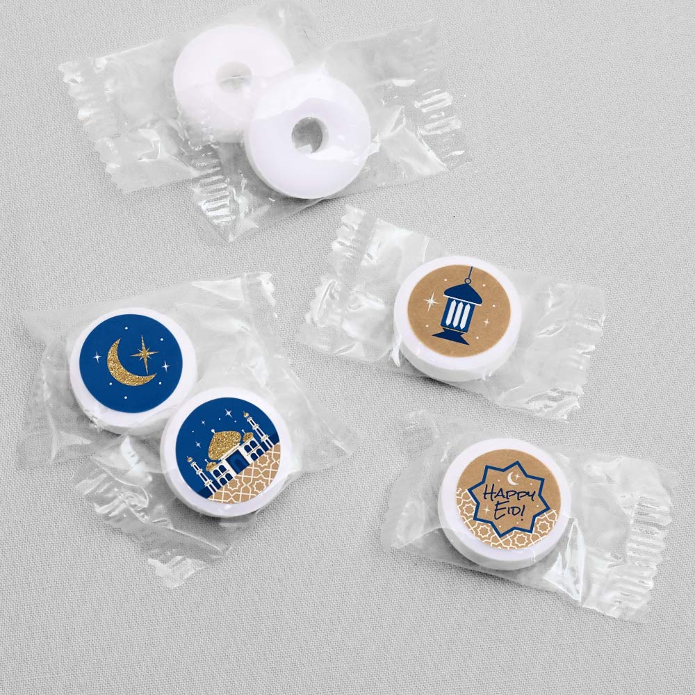 Big Dot Of Happiness Ramadan - Eid Mubarak Round Candy Sticker Favors - Labels Fit Chocolate Candy (1 Sheet Of 108)