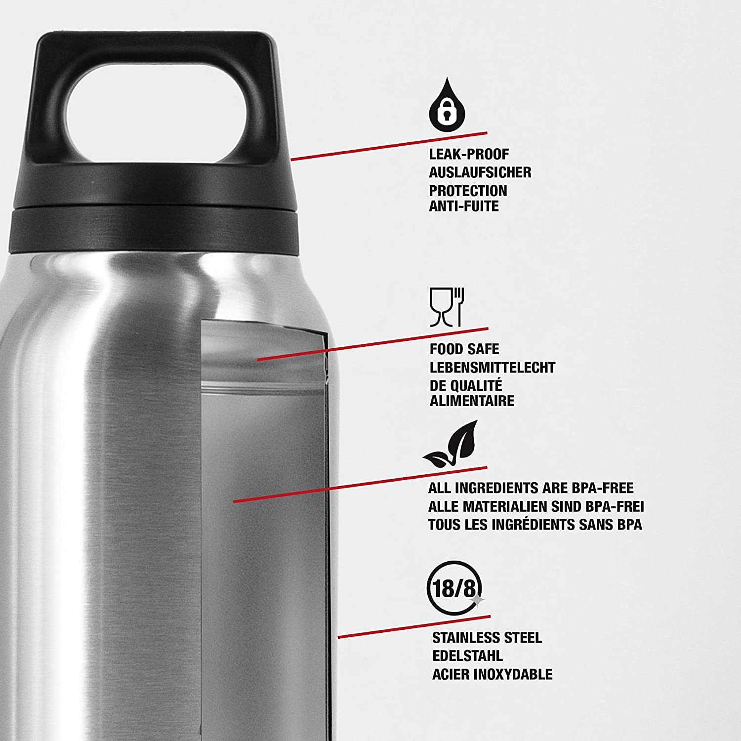 Sigg - Insulated Water Bottle - Thermo Flask Hot & Cold - Leakproof, Bpa Free - 18/8 Stainless Steel - 34Oz