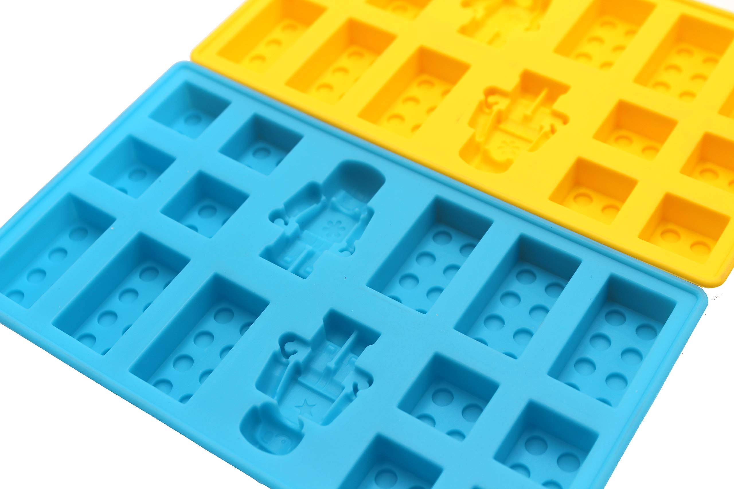 Minifigure Multi Building Bricks Ice Cube Trays & Candy Chocolate Molds For Melted Chocolate & Crayons - Birthday Day Or Party F