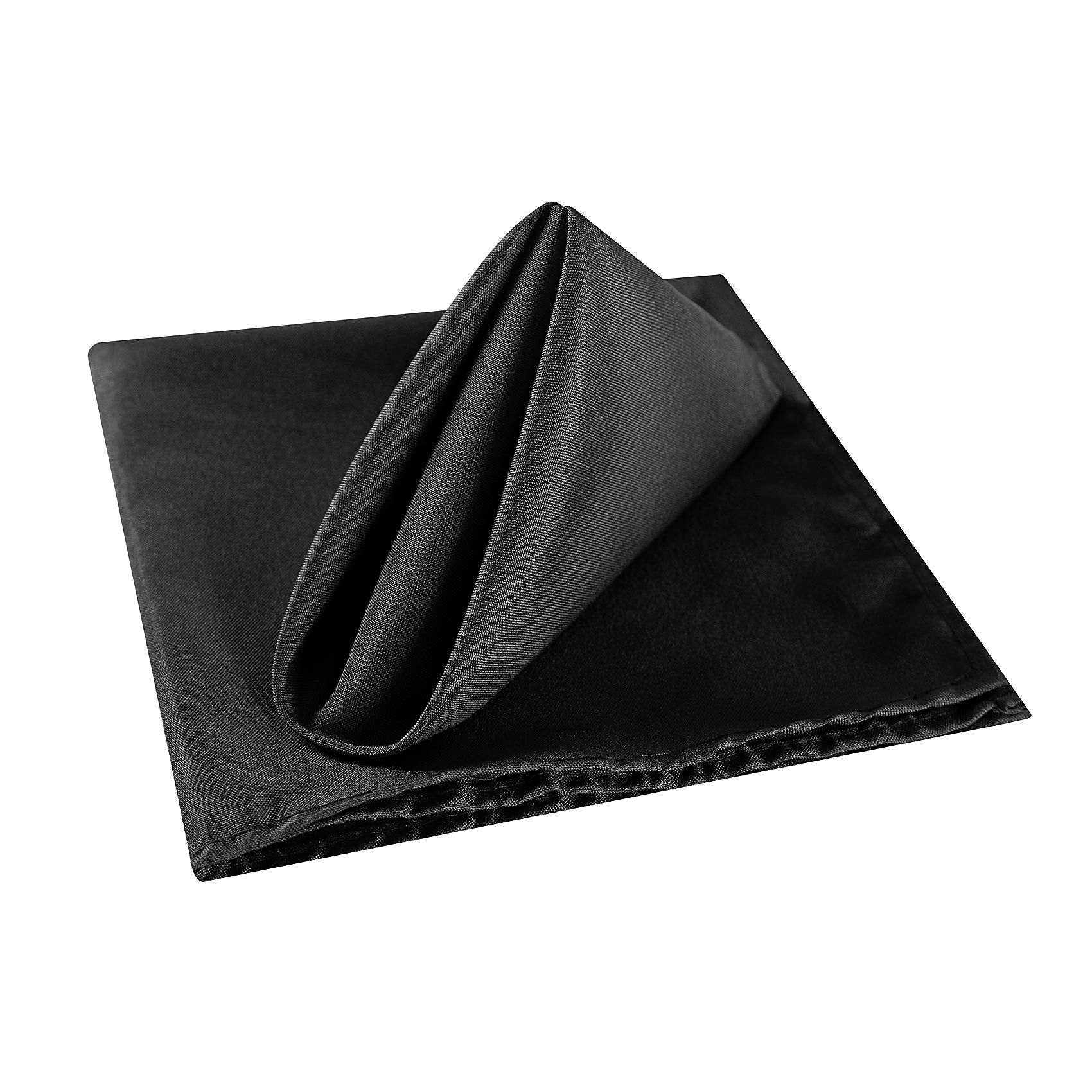 Cloth Napkins 17X17 Inch Washable Polyester Dinner Napkins Soft Table Napkins For Wedding Party Dining Banquet(Black,100Pcs)