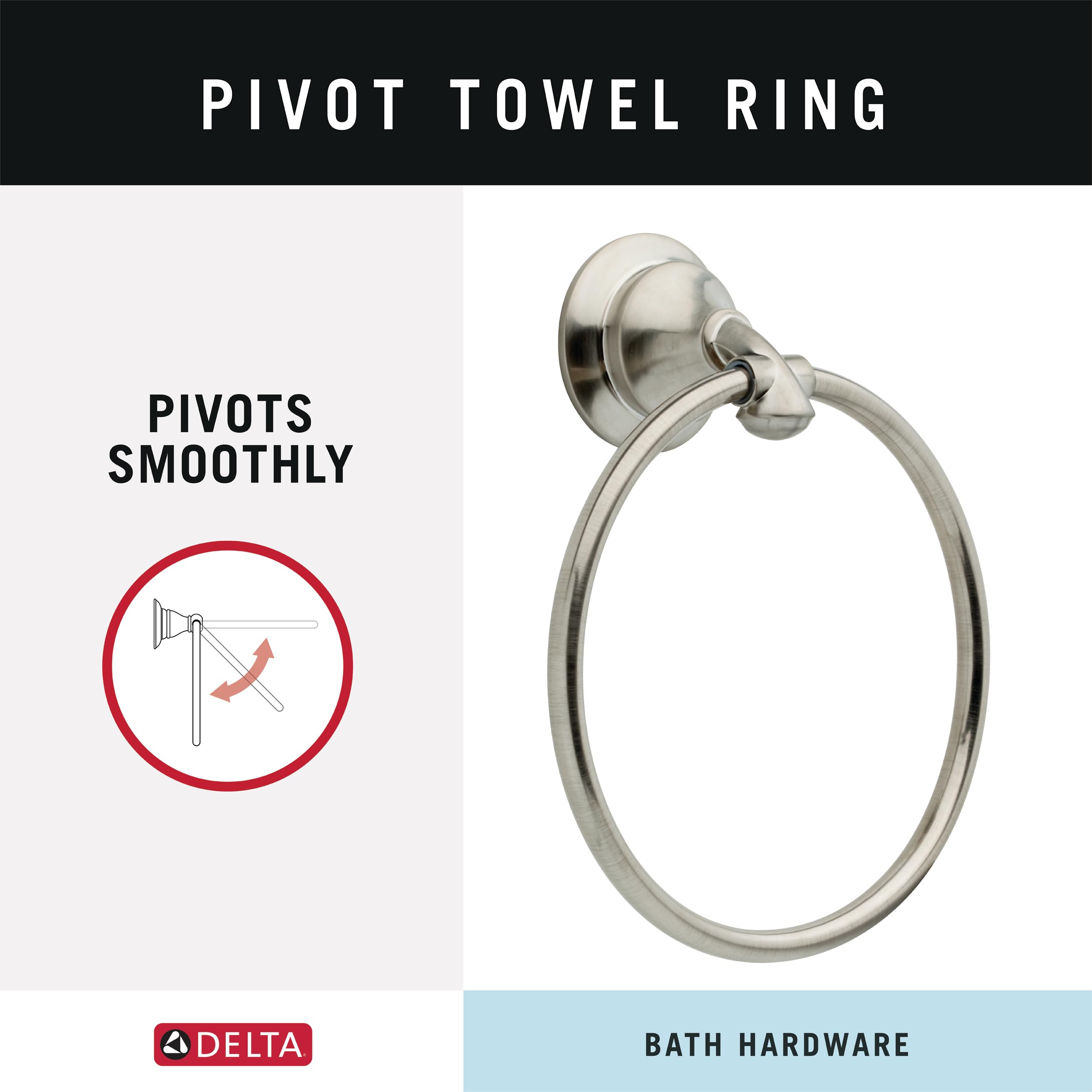 Delta Faucet 79446-Ss Linden Towel Ring, Brilliance Stainless Steel