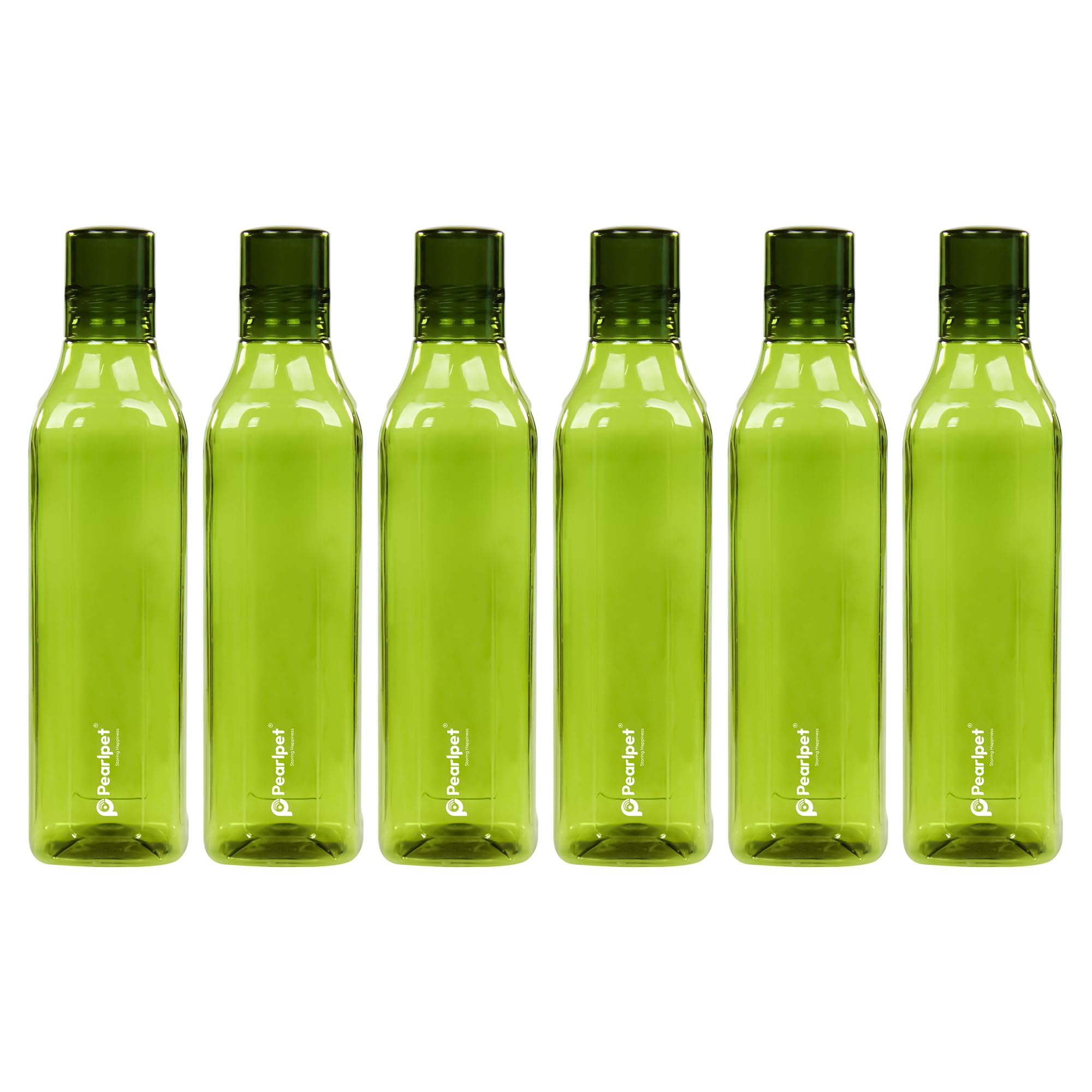 Pearlpet Cubic Water Bottle For Home | Leak Proof Bottles For Refrigerator | Bpa-Free, Food Grade, Plastic | Set Of 6, 1000 Ml E