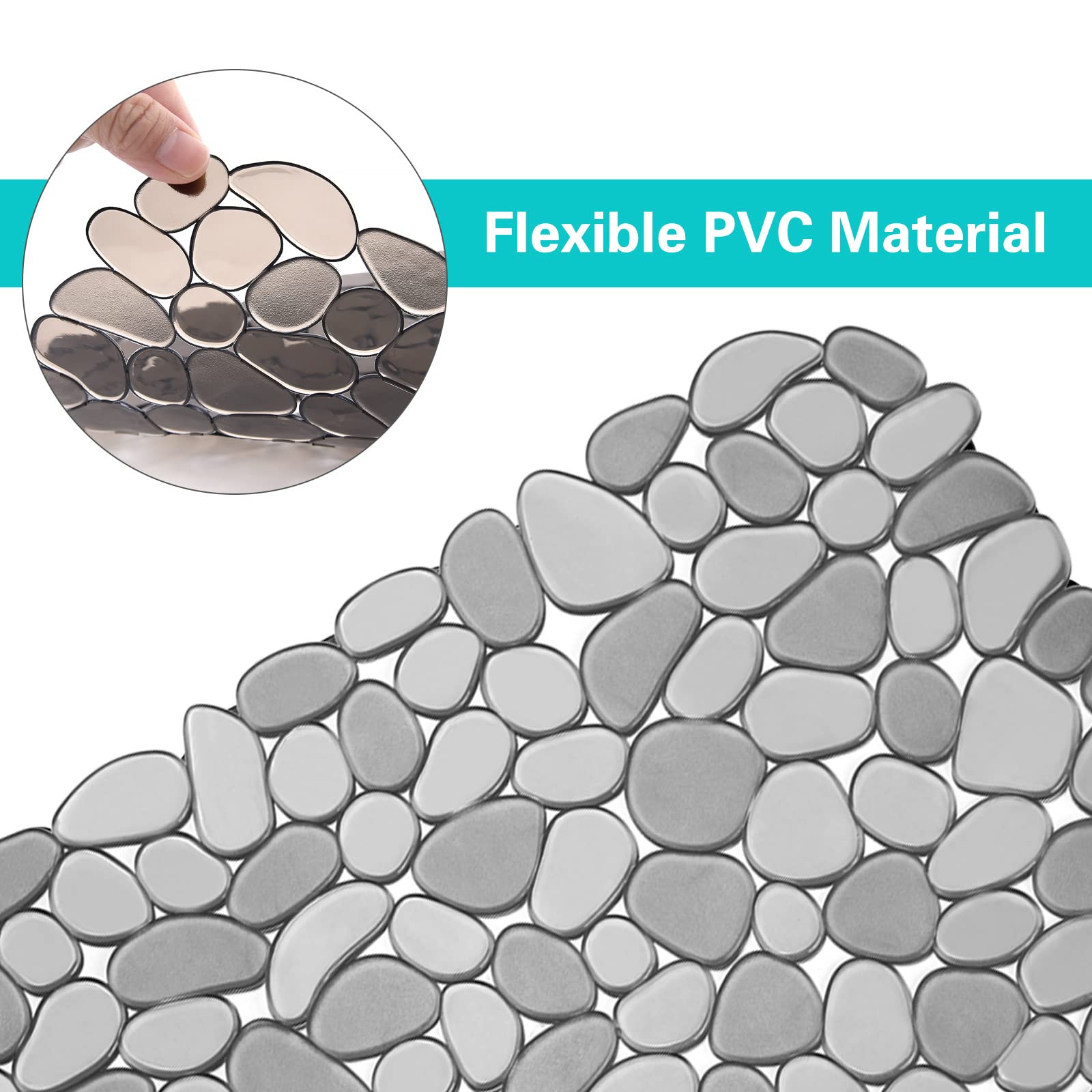 Coopay 4 Pack Kitchen Sink Mats Pebble Pvc Eco-Friendly Kitchen Adjustable Stainless Steel/Porcelain Dish Drying Pad Sink Protec