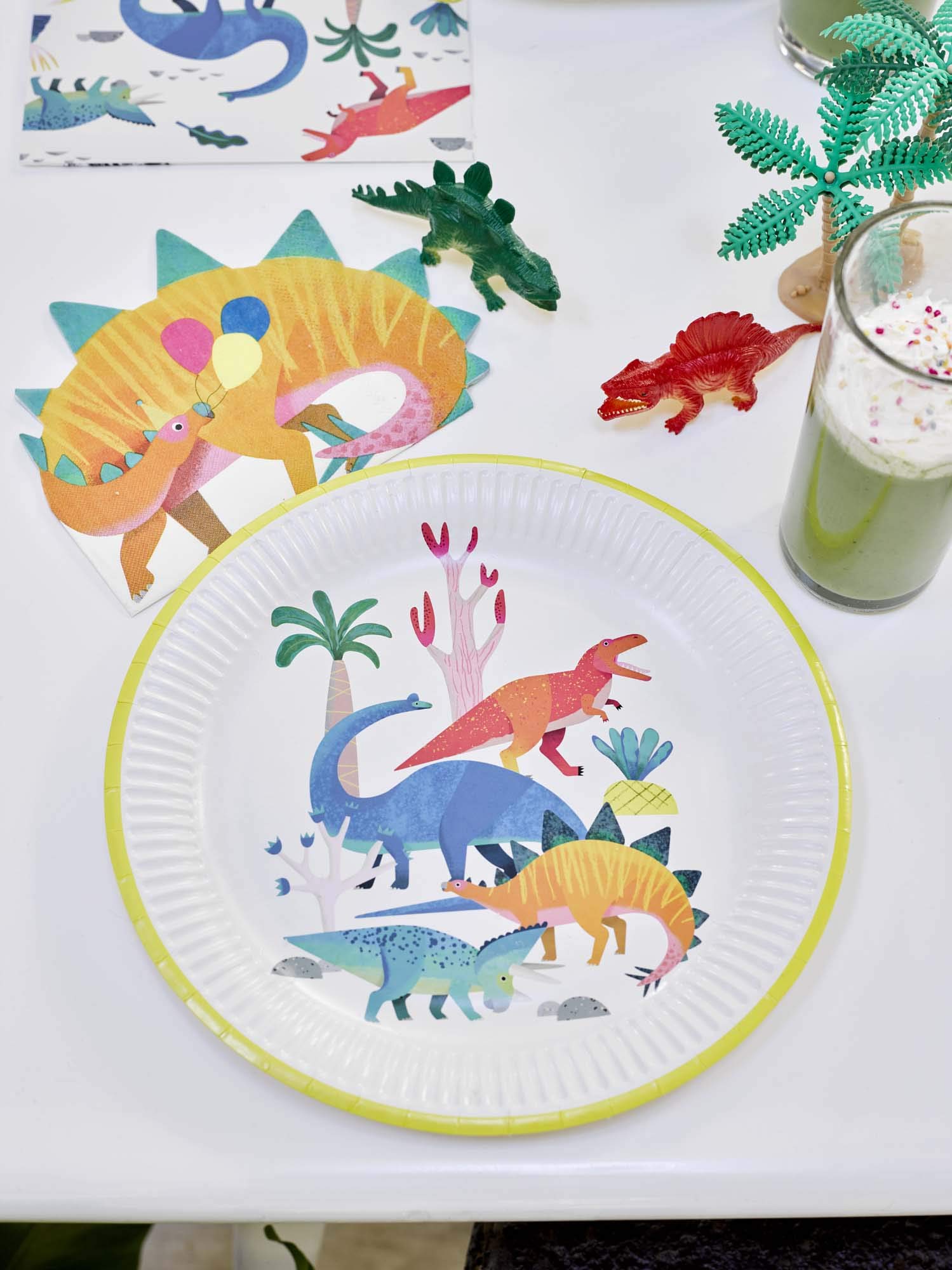 Talking Tables Dinosaur Napkins Birthday Party Table Decorations, Pack Of 16, 13'' X 10'',, Orange