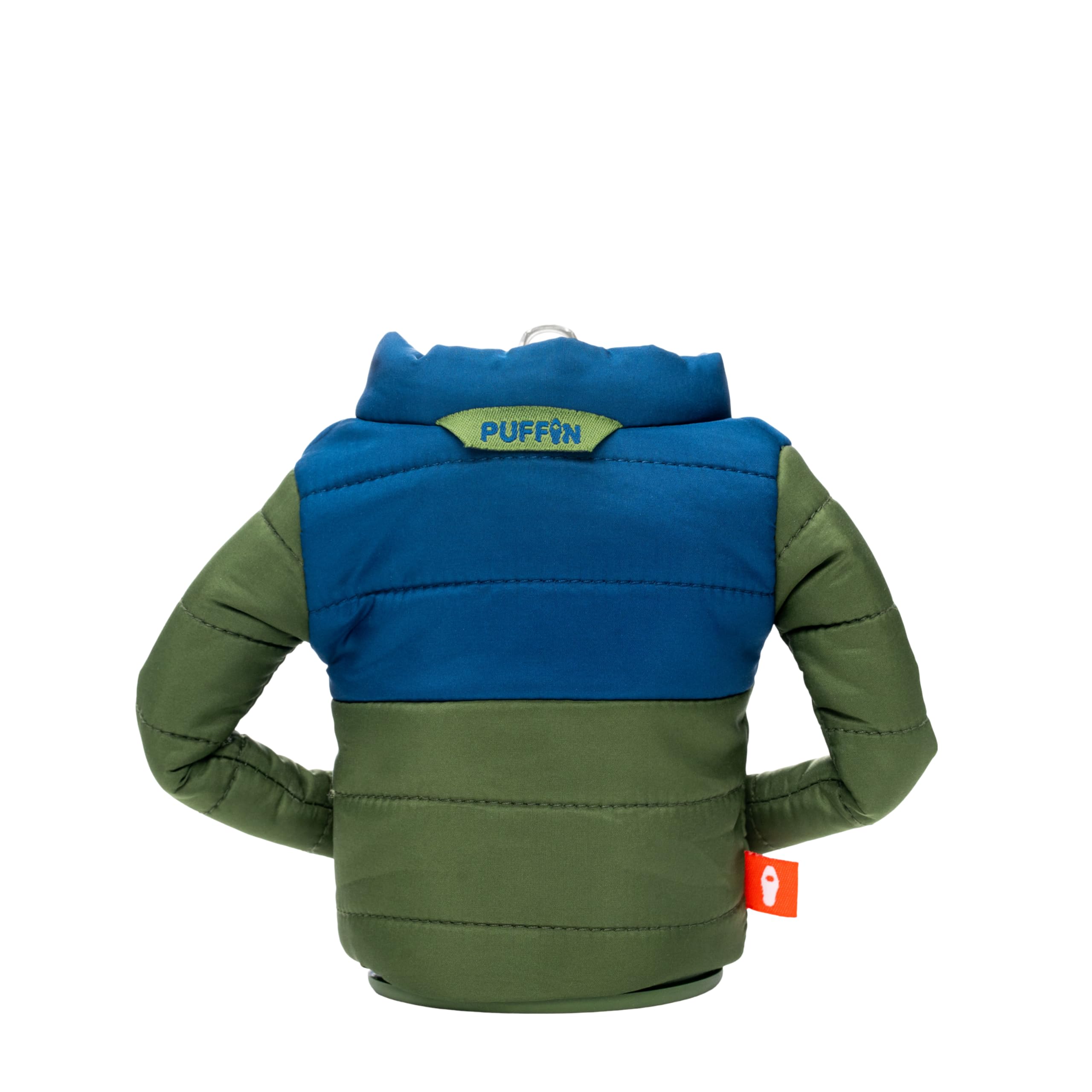 Puffin - The Puffy Beverage Jacket, Insulated Can Cooler, Olive Greensailor Blue