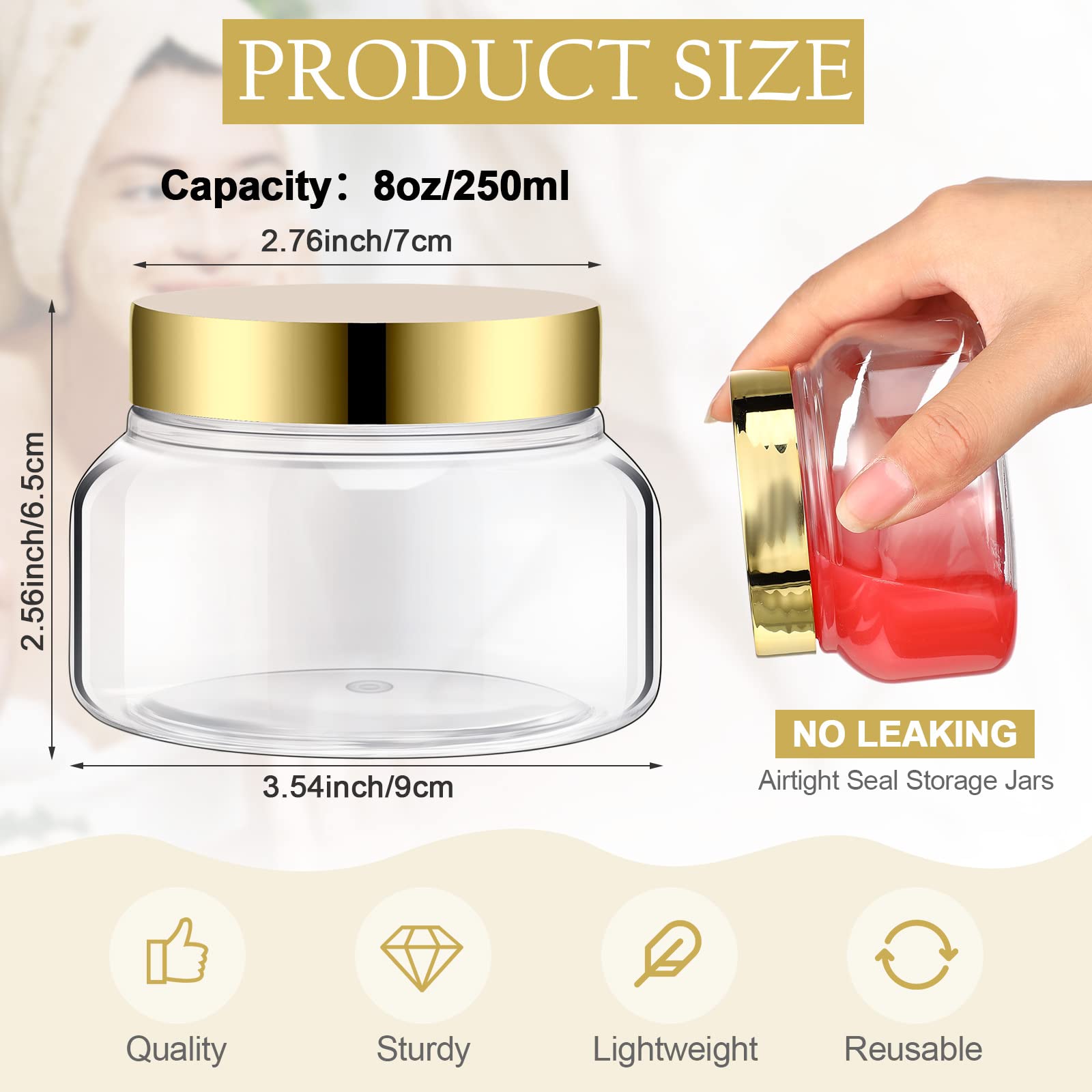 Mumufy Clear Plastic Jars With Lids Round Plastic Containers Empty Travel Containers For Creams Refillable Cosmetic Jars Contain