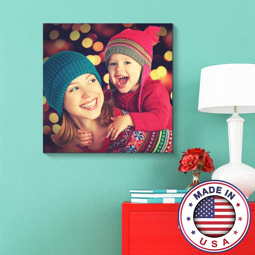 Nwt Custom Canvas Prints With Your Photos For Family, Personalized Canvas Pictures For Wall To Print Framed 16X16 Inches