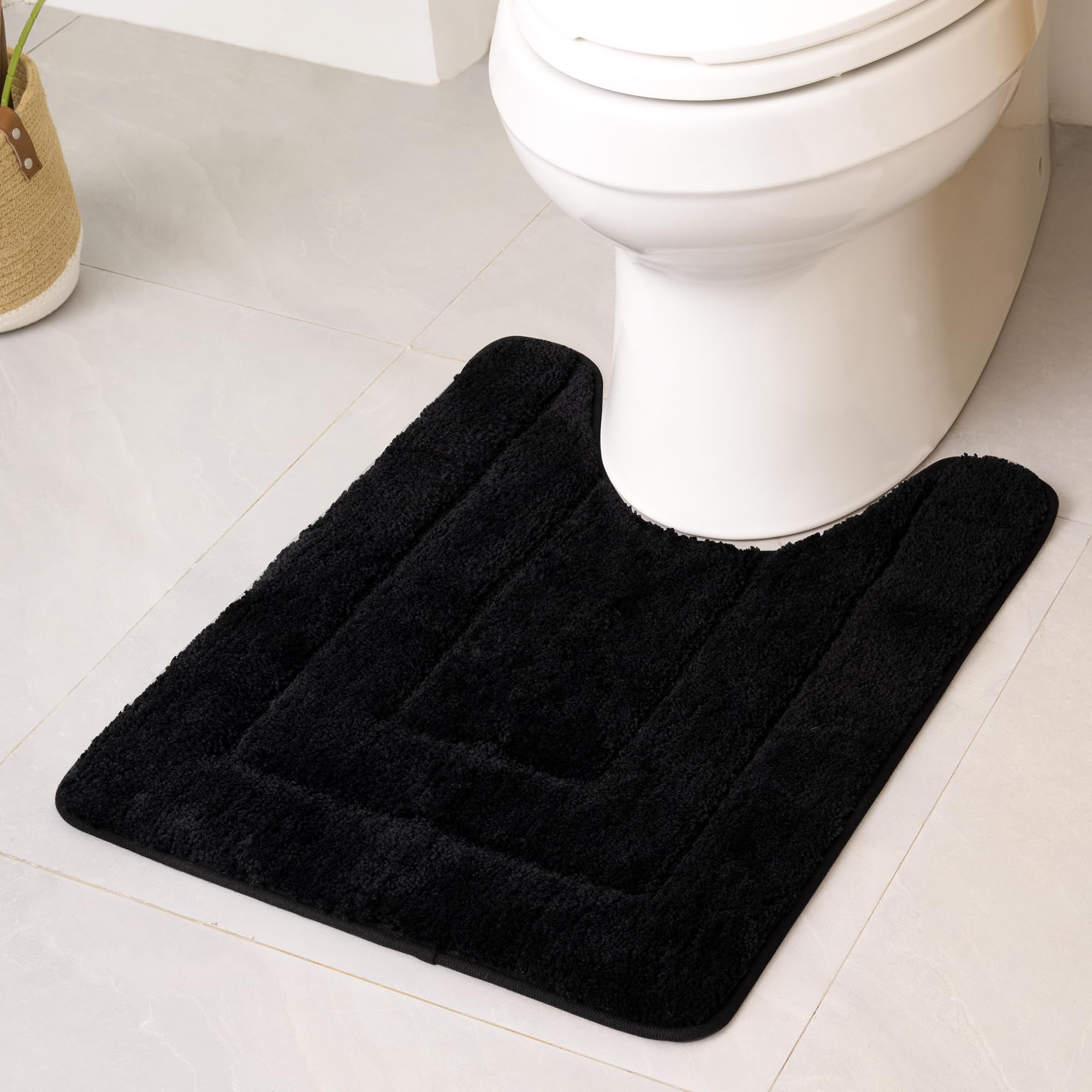 Granny Says Bathroom Toilet Rugs U Shaped, Bath Mats For Bathroom, Bathroom Rugs Non Slip Washable, Absorbent Microfiber Toilet