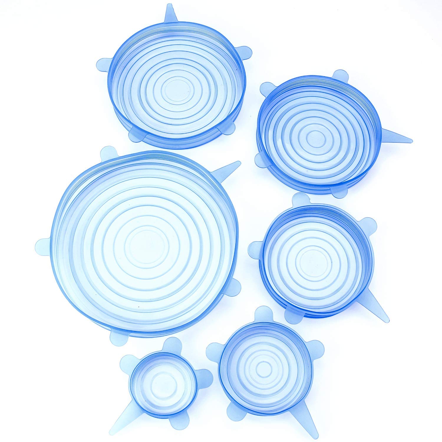 Eugle Mart Silicone Stretch Lids (6 Pack)  Bowl Covers for Fresh Food & Leftovers to Keep Food Fresh, Durable & Stretchable Foo