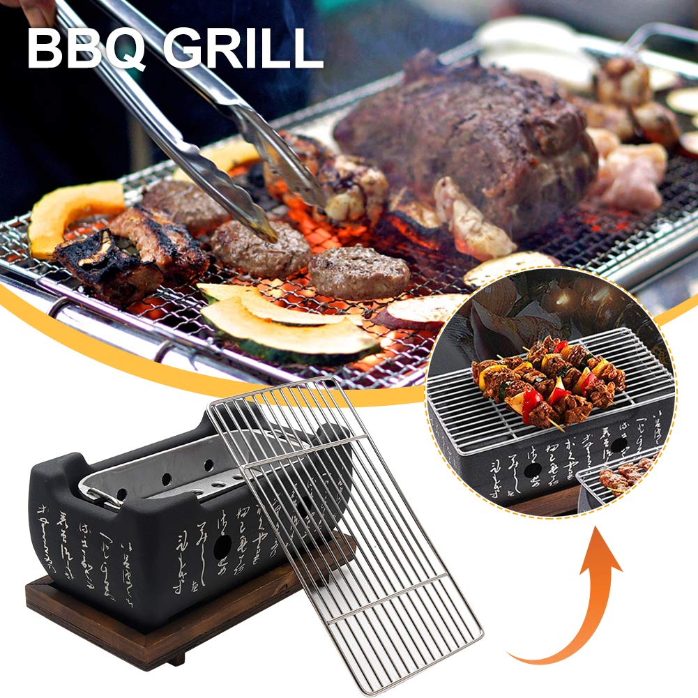 Japanese Style Barbecue Grill Portable Food Charcoal Stove/Bbq Plate Household Barbecue Tools Accessories (Bbq Grill (24X12.5Cm)