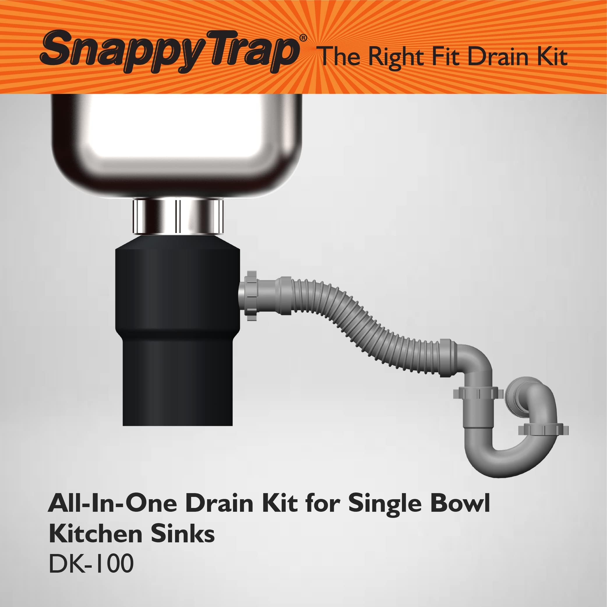 Snappy Trap 1 1/2 Drain Kit For Single Kitchen Sinks, Bar Sinks And Laundry Sinks
