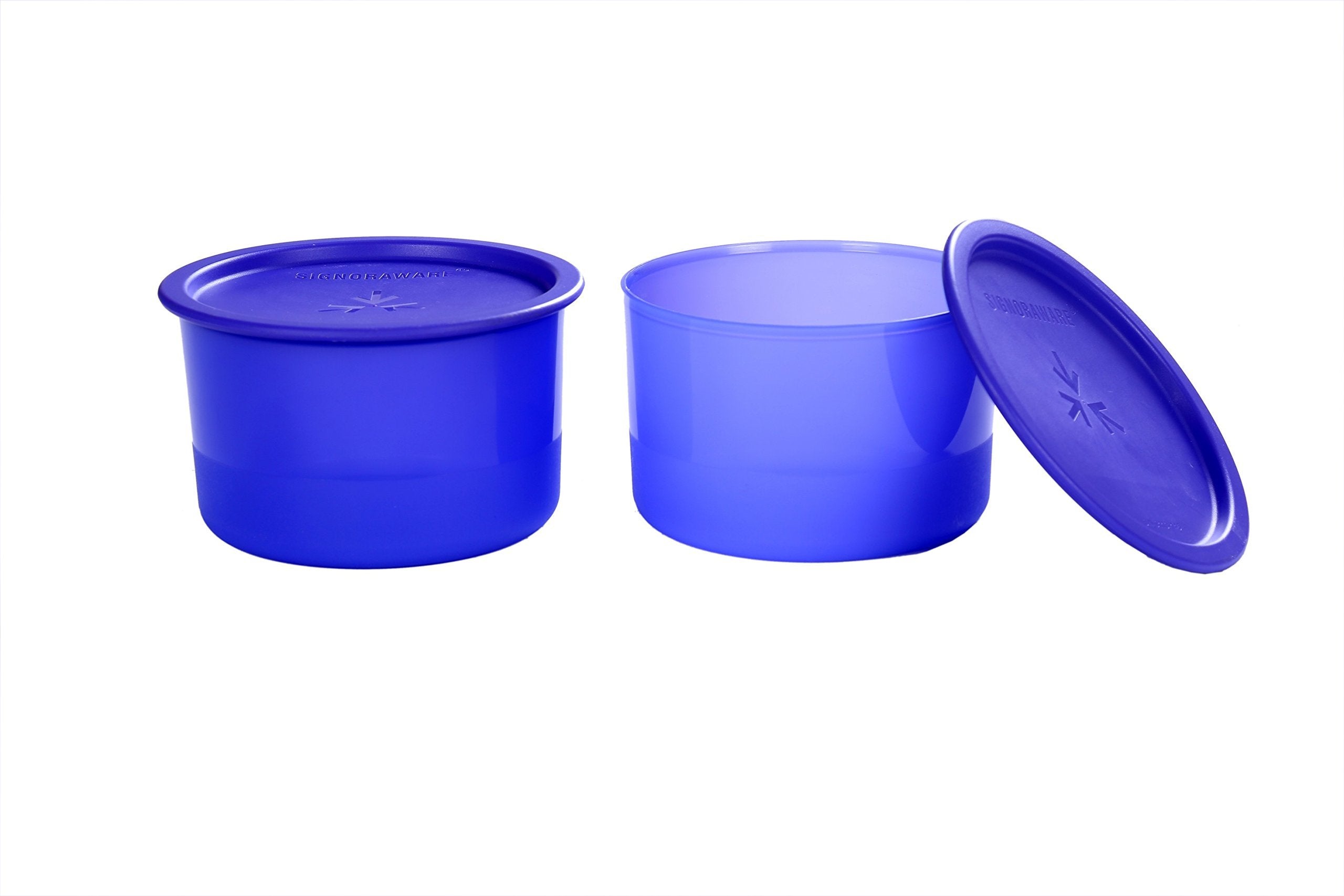 Signoraware Centre Press Container Set, 900Ml, Set Of 2, Deep Violet