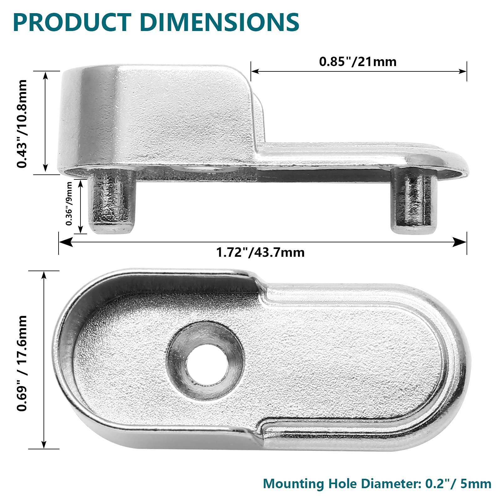 Jiozermi 2 Pack Oval Closet Rod End Supports With 1 Mounting Hole, Wardrobe Bracket Rod Holders Fit For 15X30Mm Oval Rods, Flang