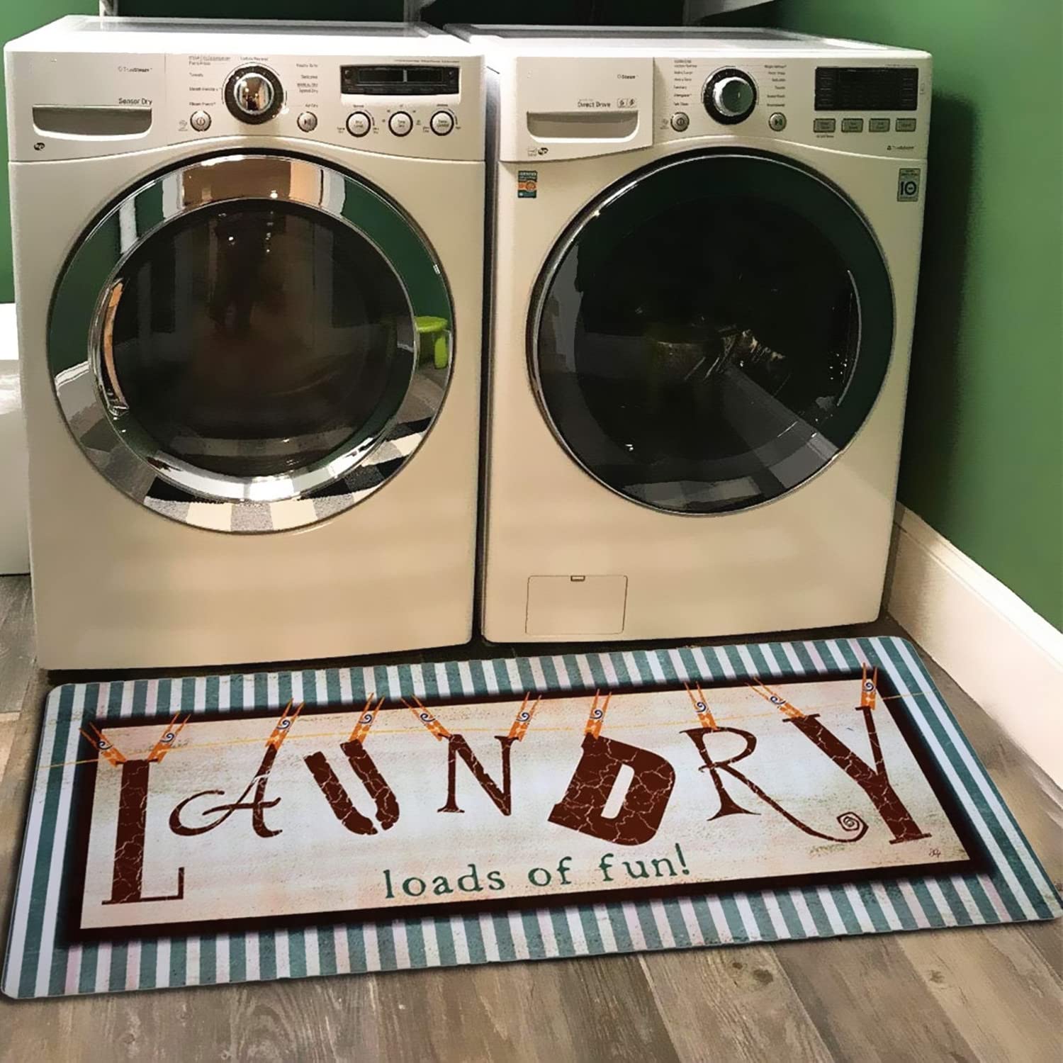 Ukeler Laundry Rug, Non Skid Laundry Room Cheap Wash House Mat Waterproof Floor Runners for Bath Room 20x59