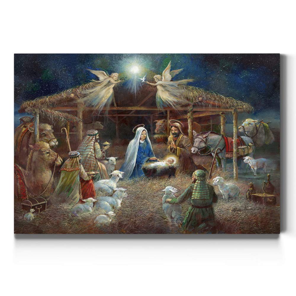 Renditions Gallery Canvas Wall Art Paintings & Prints Serene Christmas Sermon Rustic Festival Modern Wall Hanging Decorations Ar