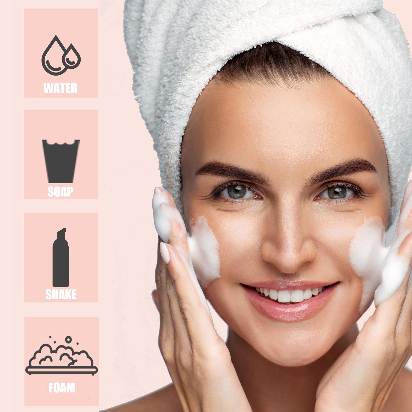 2 Oz Pink Foam Soap Bottle With Rose Gold Pump Empty Travel Foaming Dispenser For Hand Soap,Lash Shampoo,Body Wash(12 Pcs)