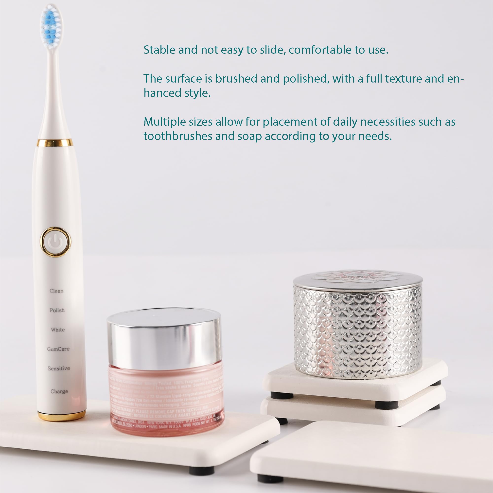 Niuyichee Set Of 4 Water Absorbent Diatomite Tray, Diatomaceous Earth Kitchen Soap Dish,Hand Soap Holder, Water Absorbing Stone