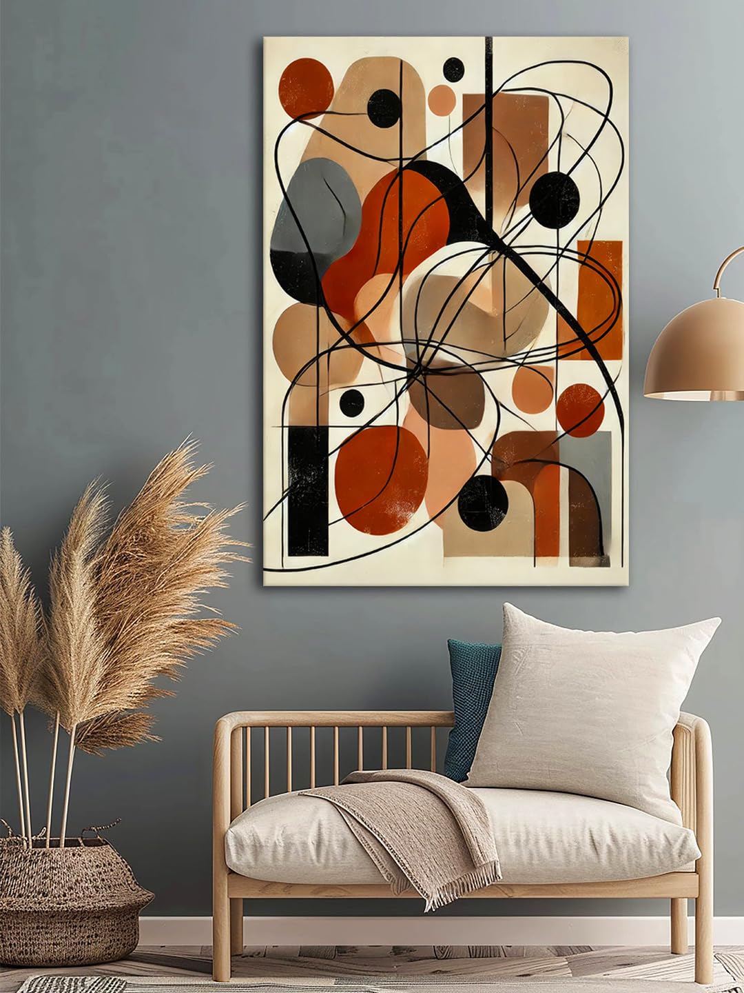 999Store Abstract Geometric Canvas Art In Earth Tones - Modern Wall Decor For Contemporary Interiors(24X36 Inch_ Canvas) Flp2436