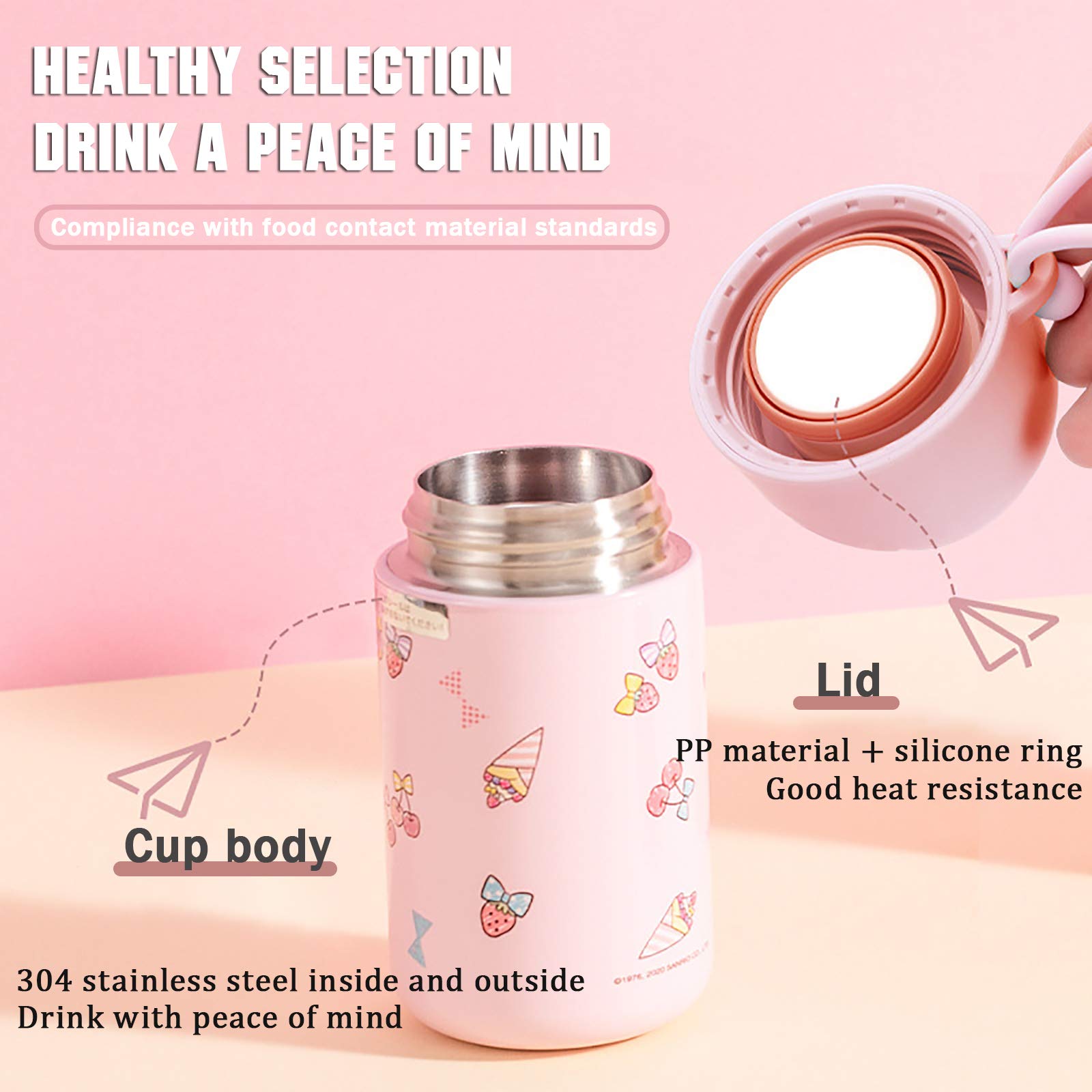 ???????? ?????????? ???????????? ???????????? ?????????? Thermal Travel Mug Reusable Stainless Steel Adorable Insulated Bottle H