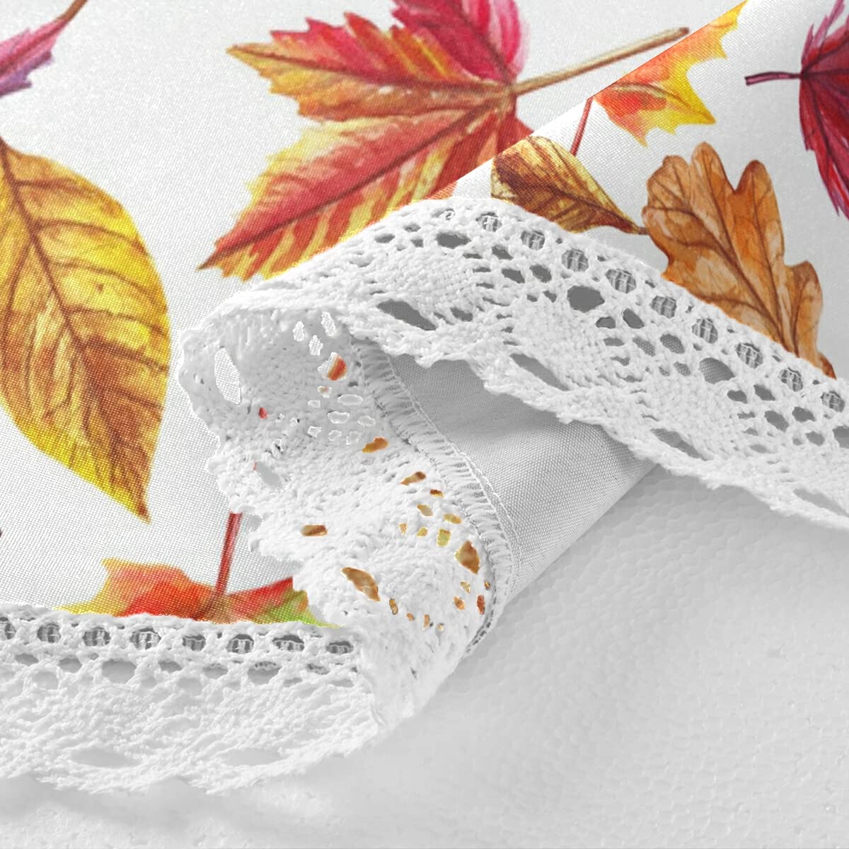 Kcldeci Autumn Fall Round Tablecloth Washable Polyester Table Cloth Fall Maple Leaf Pumpkin Decorative Table Cover For Wedding P