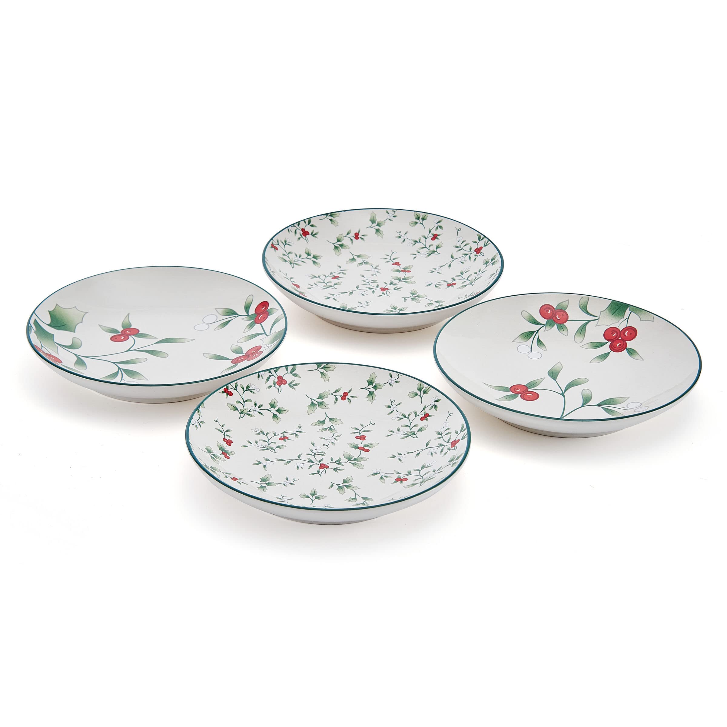 Pfaltzgraff Winterberry Assorted Appetizer Plates Set of 4, 6 Inch, Multicolor, Stoneware