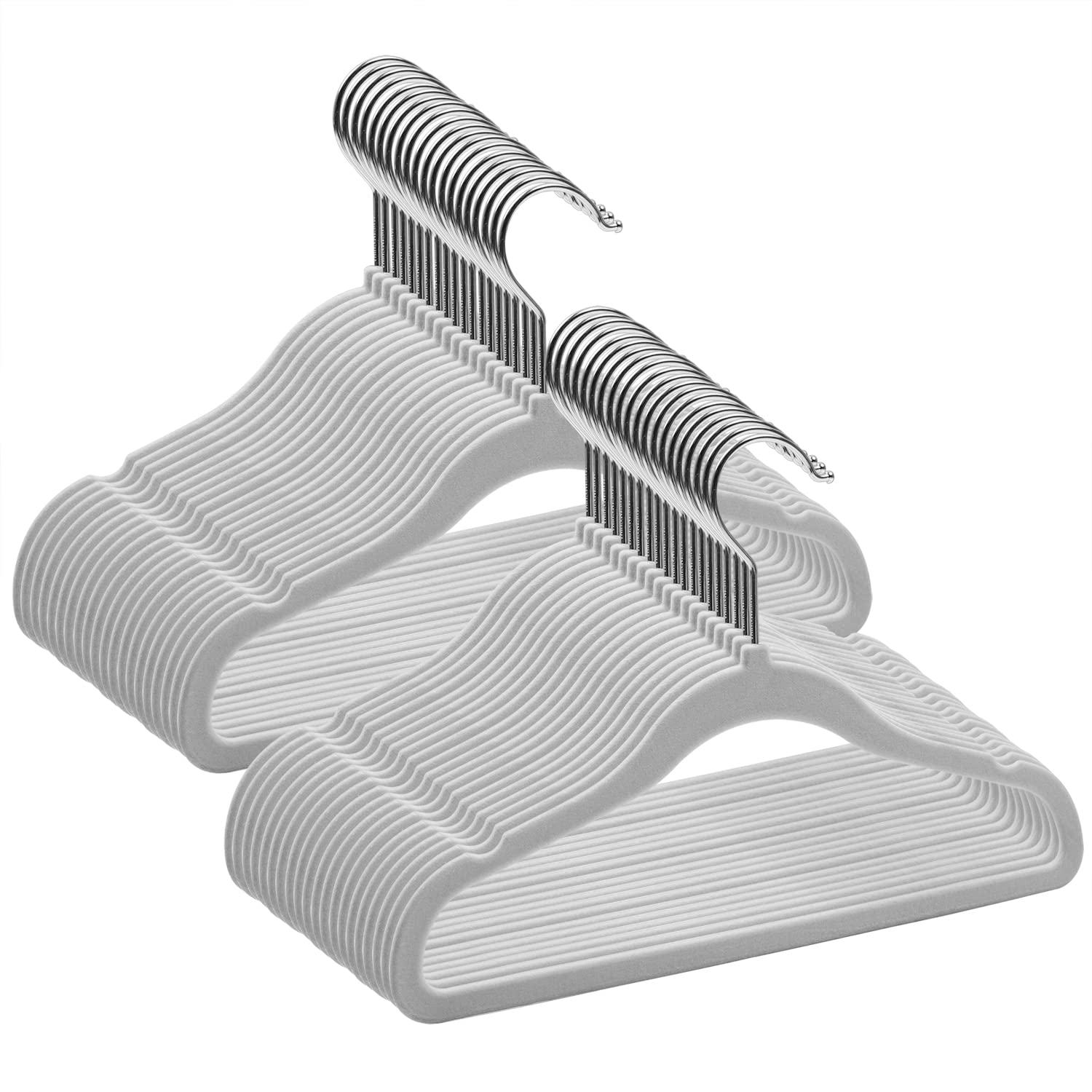 Goodtou Kids Hangers Velvet 50 Pack Baby Hangers For Closet Non Slip Childrens Infant Hangers Grey