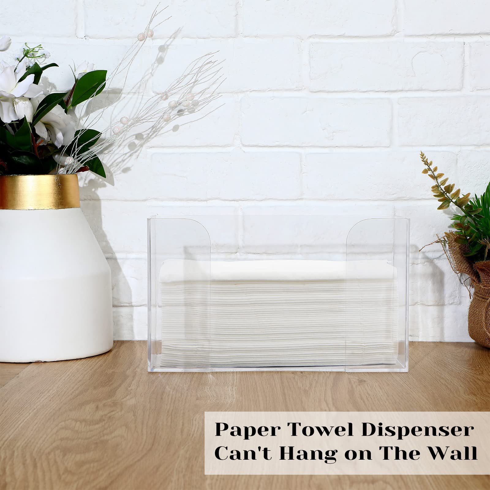 Deekin Paper Towel Dispenser Countertop Acrylic Folded Paper Towel Holder, 11.4'' W X 4.2'' D X 6.7'' H, Clear Guest Napkin Disp