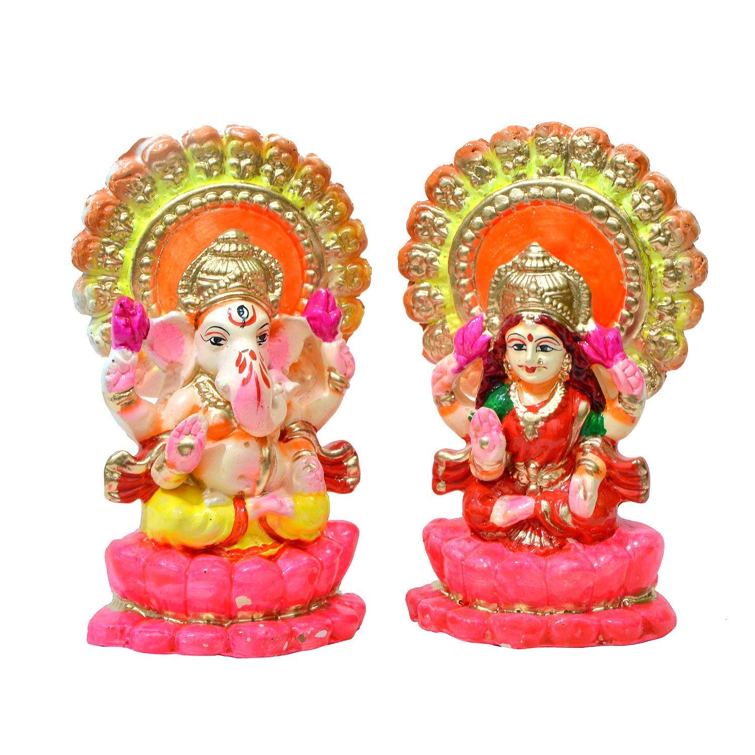 Yashvin @ Beautiful Laxmi Ganesh Murti for Diwali Puja Lakshmi Ganapati Murti for Home Office Diwali Puja Religious God, Handmad