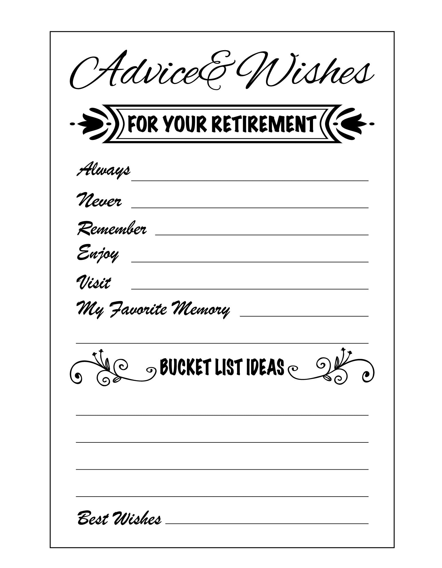 Rxbc2011 Advice And Wishes Card For Retirement Party Happy Retiree Celebration Gift Sharing Well Wishes And Memories Happy Retir