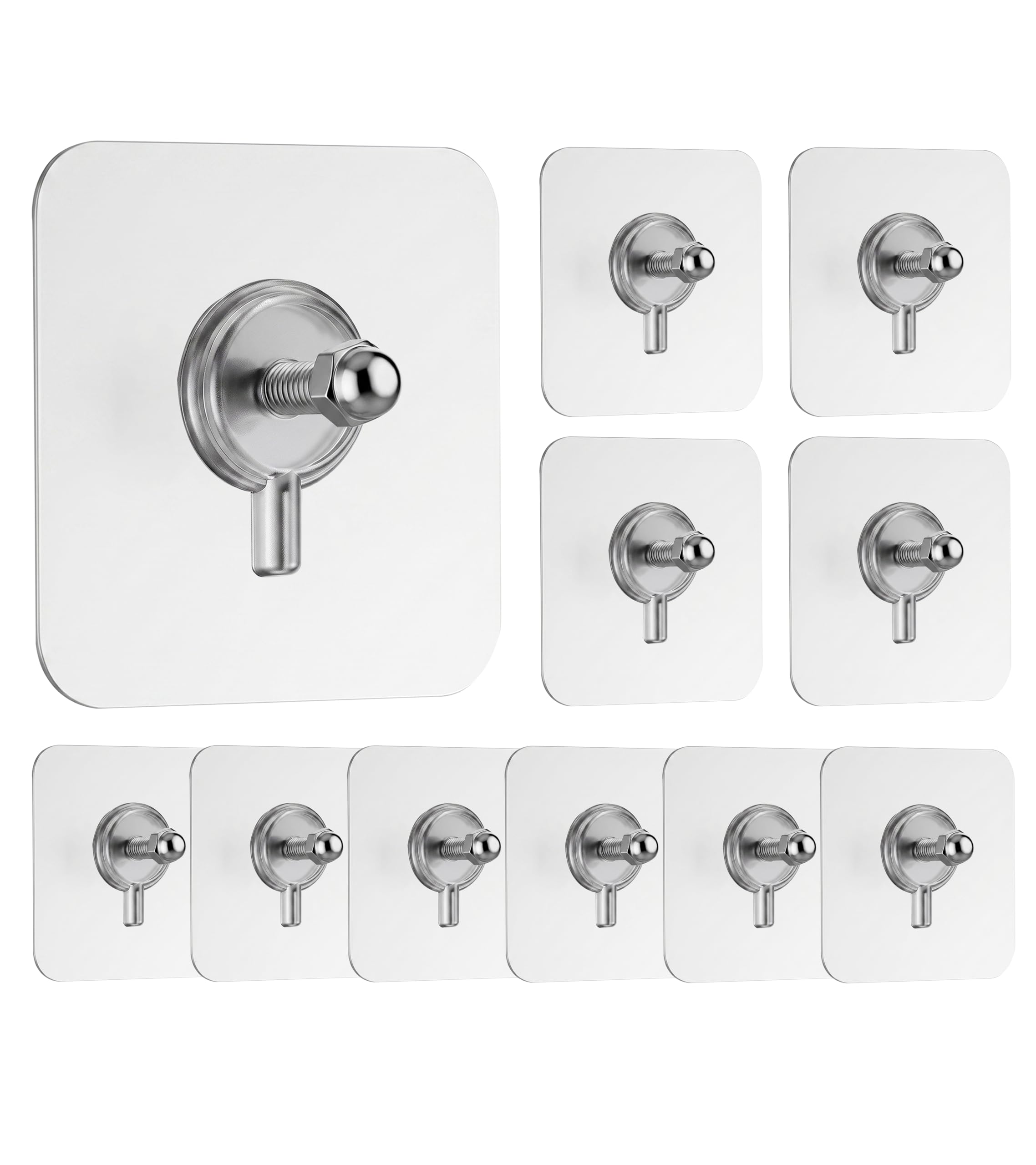 Ekara Transparent Self Adhesive Wall Hooks For Hanging Without Drill, Waterproof Heavy Duty Wall Hanger Hooks For Bathroom, Kitc