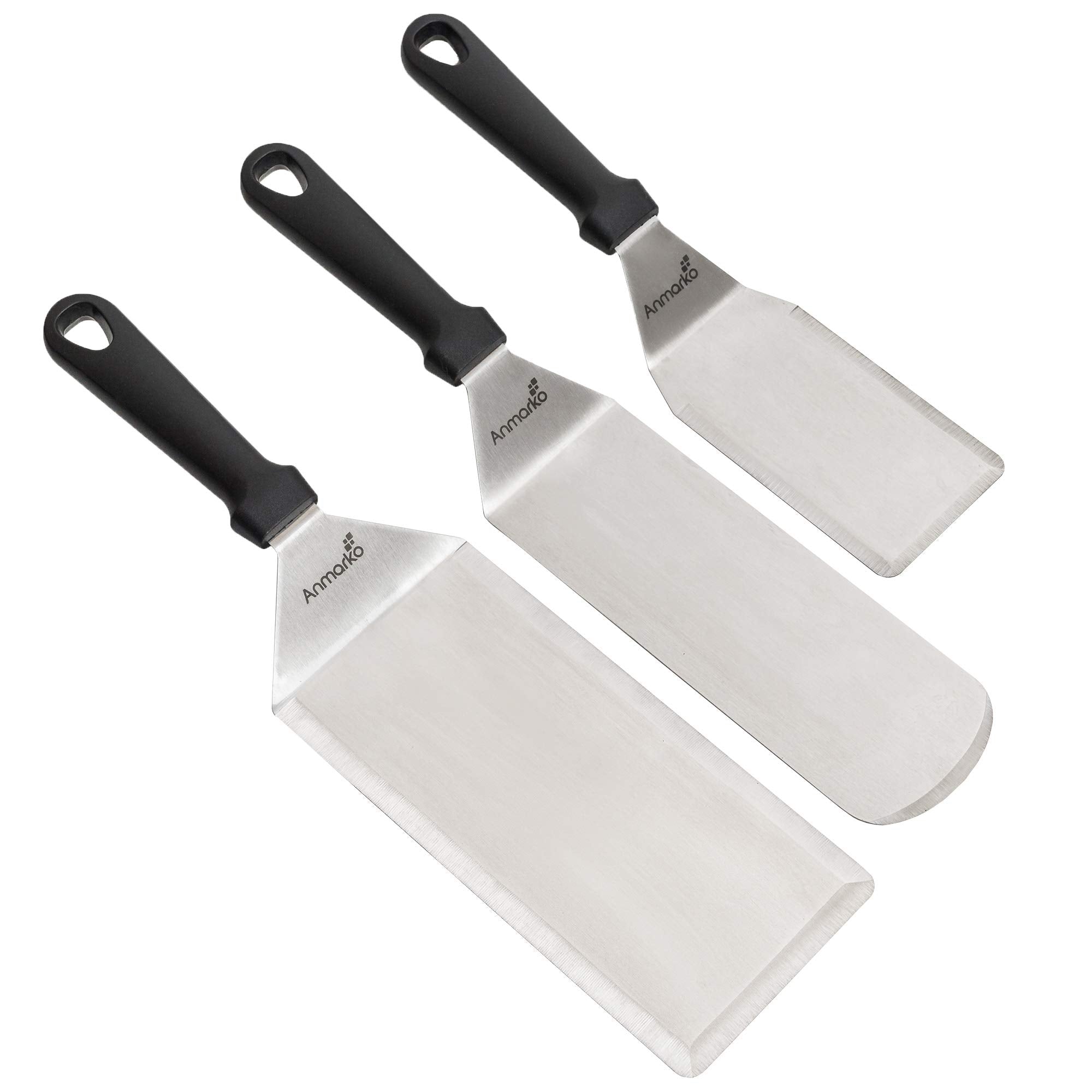 Griddle Spatula Set - Stainless Steel Metal Spatula And Griddle Scraper - Heavy Spatula Griddle Accessories Great For Cast Iron