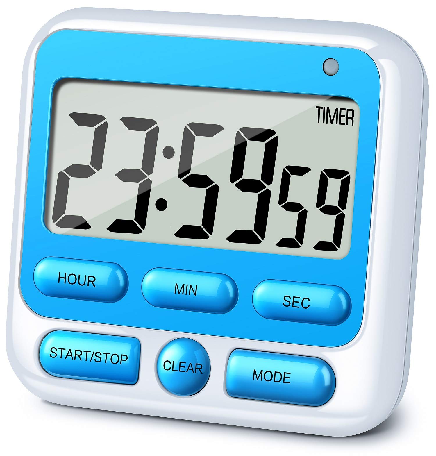 Ktkudy Digital Kitchen Timer With Mute/Loud Alarm Switch On/Off Switch, 24 Hour Clock & Alarm, Memory Function Count Up & Count