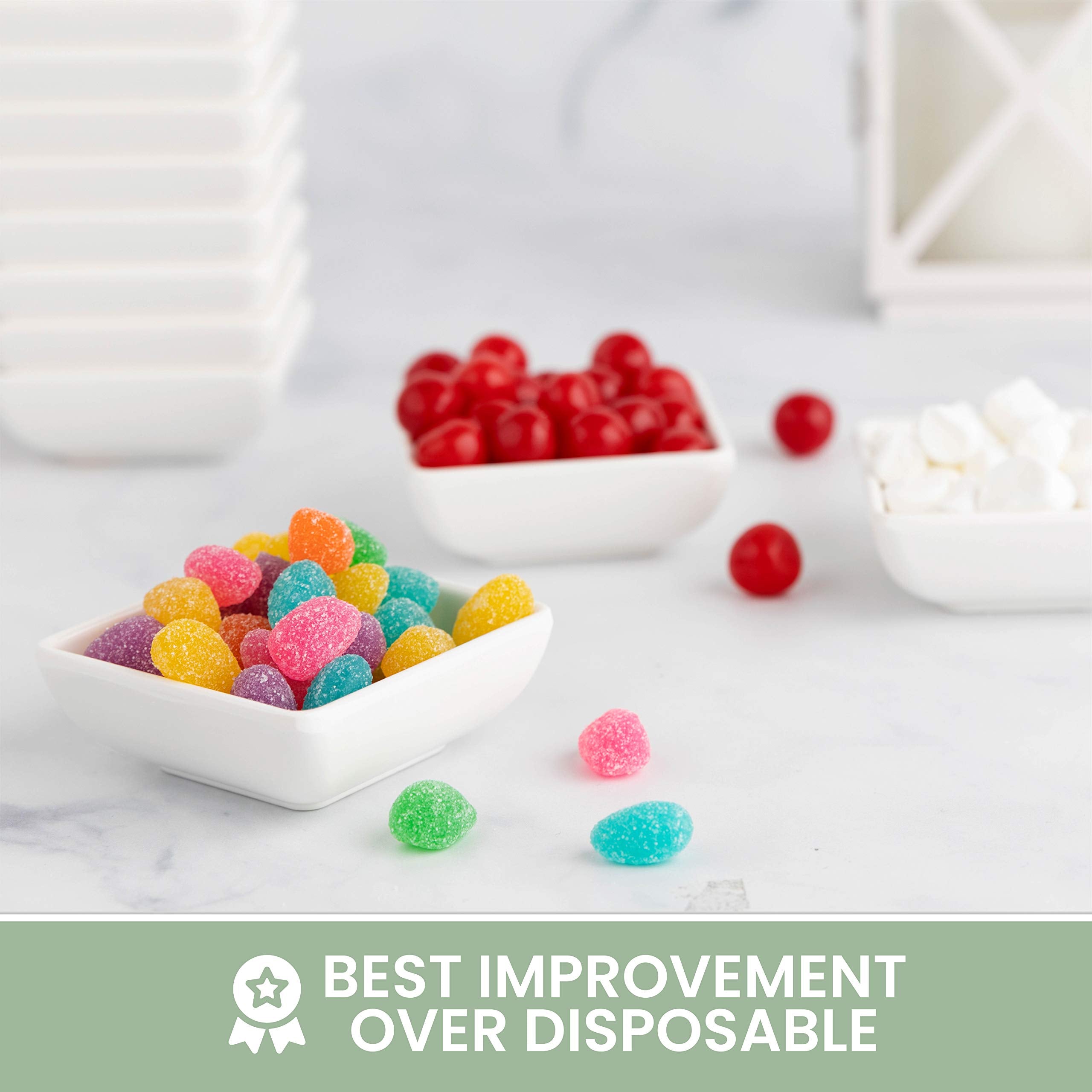 12 Pack Mini Sauce Dish 2.7'', Super White, Elegant Dinnerware, 100% Melamine, Non Breakable, Durable